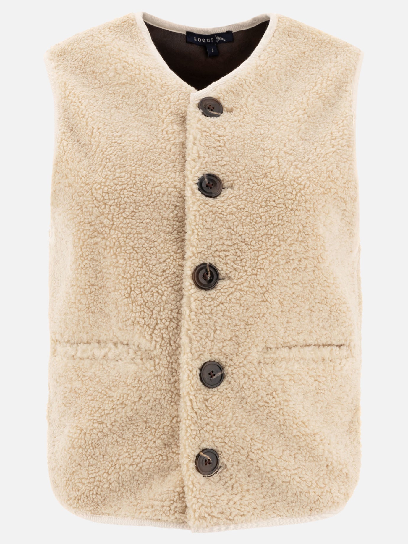 Vest jackets Solid colour  Beige - Soeur Women | PDP | VIETTI Online Store | thumbnail