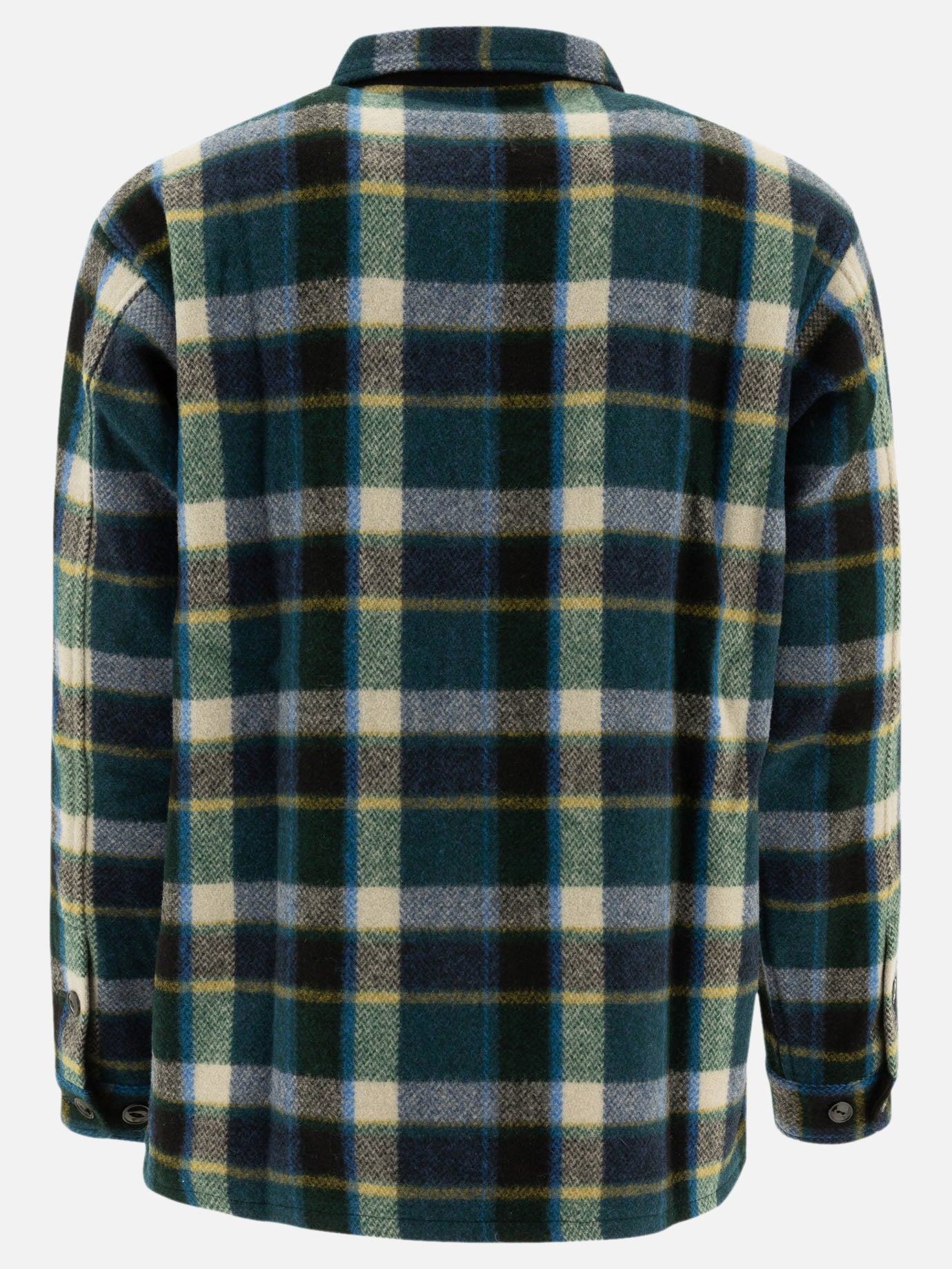 South2 West8 "Smokey" melton wool shirt Green