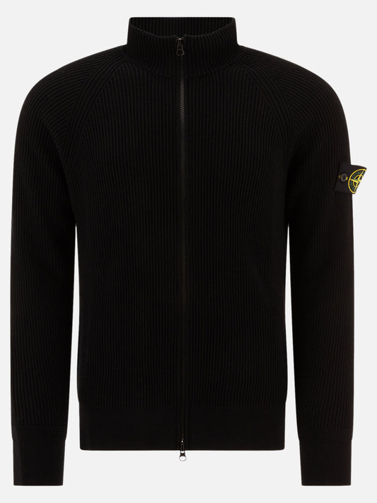 Stone Island "Compass" zippered sweater Black