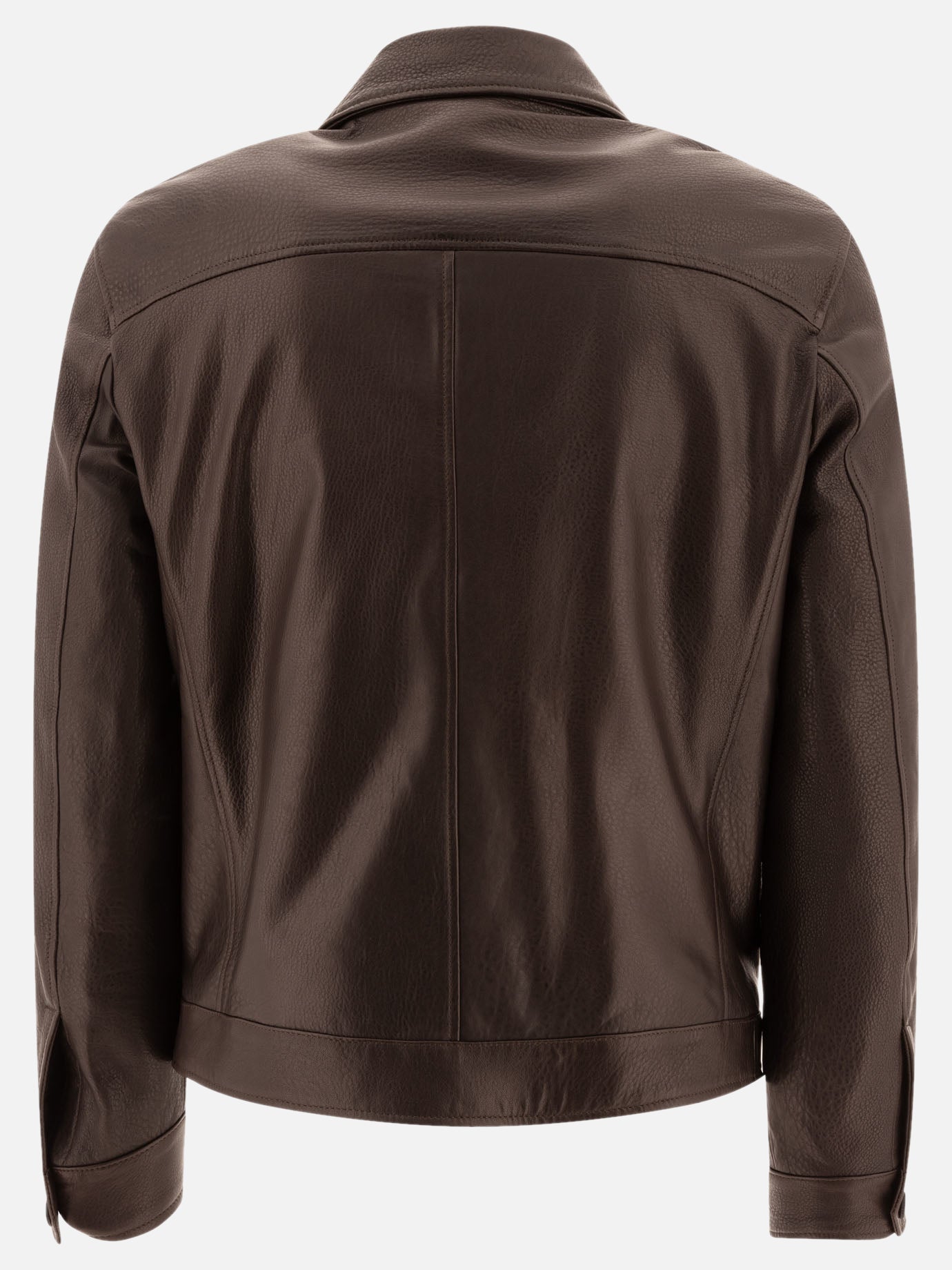 Leather jackets Solid colour  Brown - Tagliatore Men | PDP | VIETTI Online Store | Zoom-Modal_2
