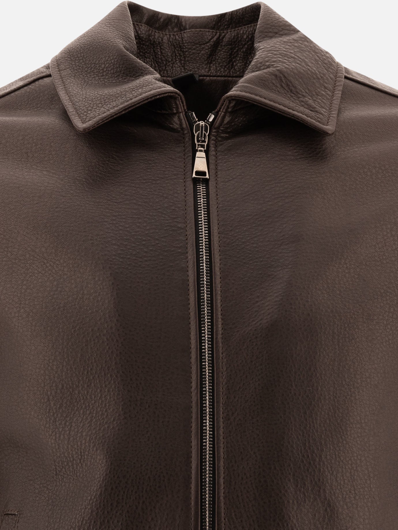 Leather jackets Solid colour  Brown - Tagliatore Men | PDP | VIETTI Online Store | Zoom-Modal_3
