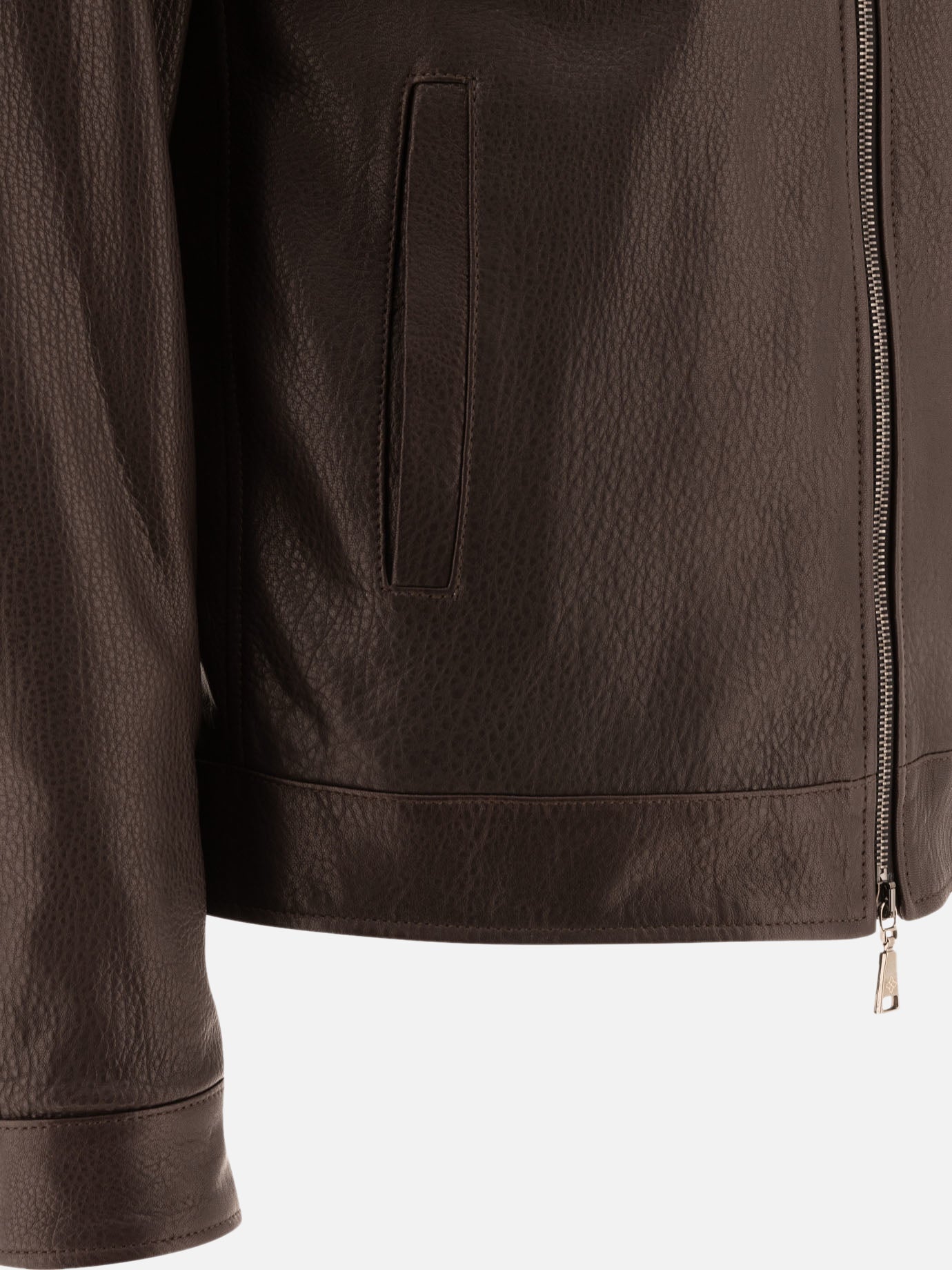 Leather jackets Solid colour  Brown - Tagliatore Men | PDP | VIETTI Online Store | thumbnail_4