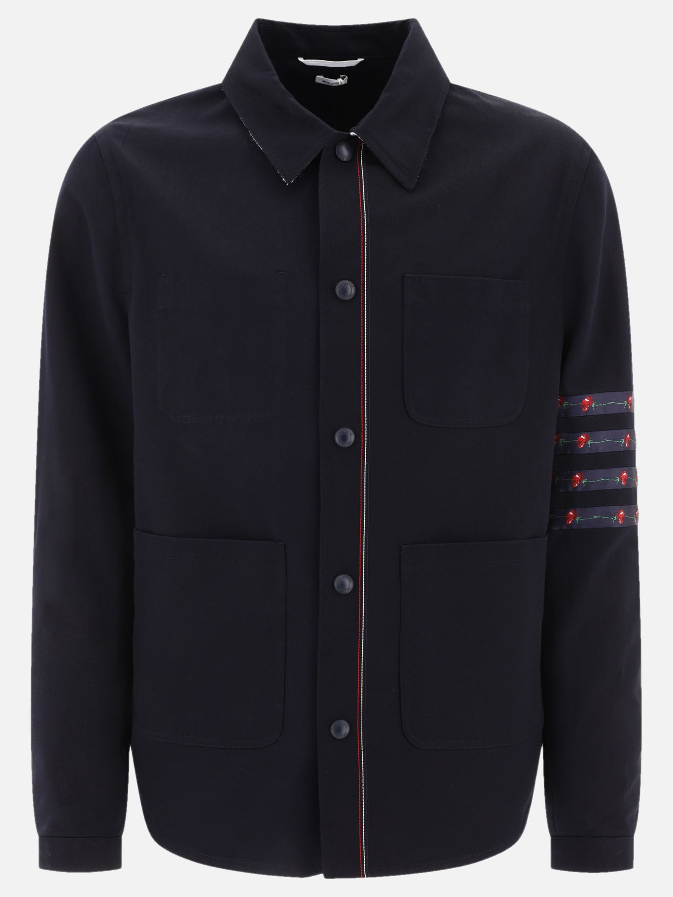 Overshirt jackets Solid colour  Blue - Thom Browne Men | PDP | VIETTI Online Store | Zoom-Modal
