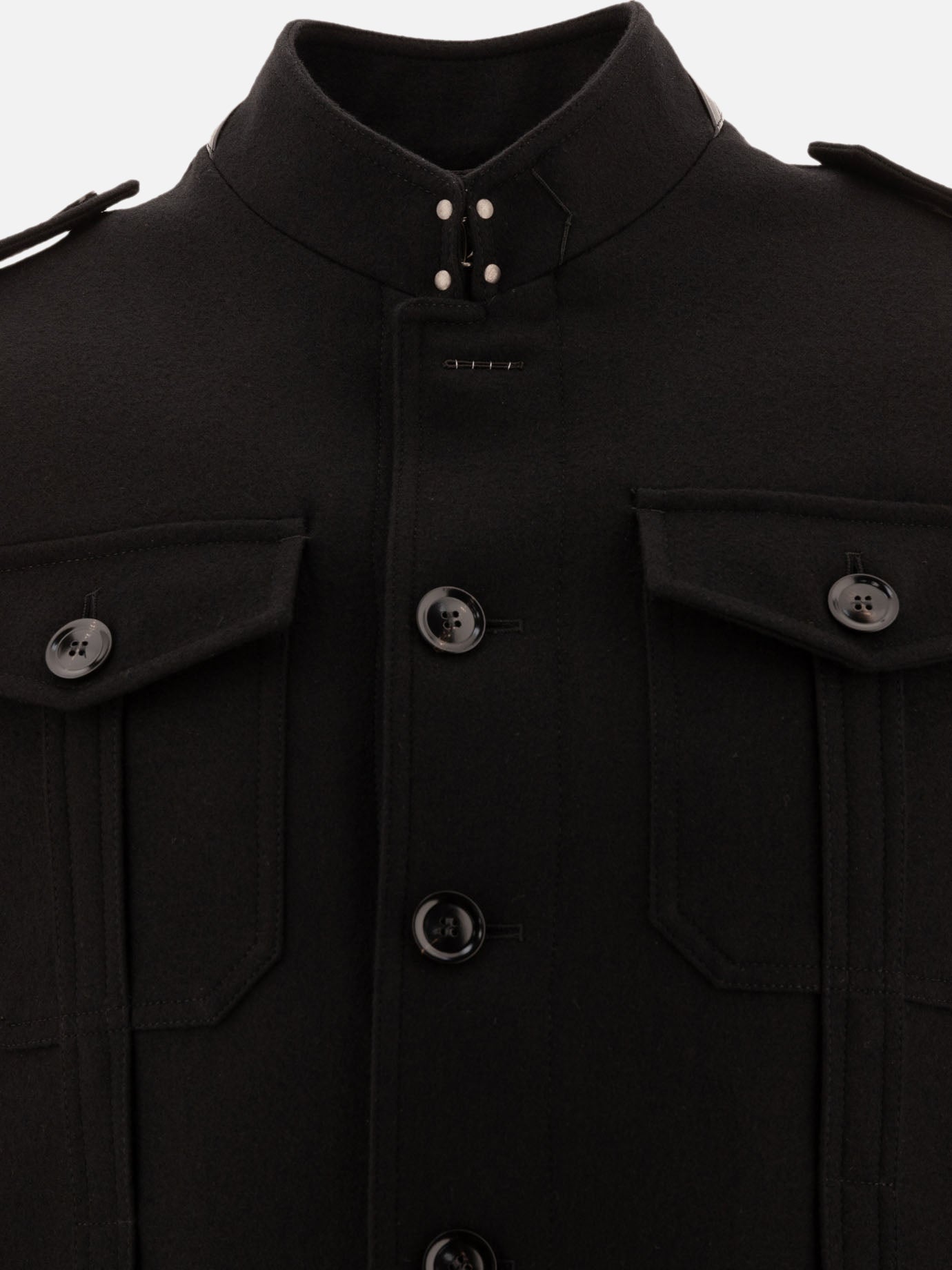 Overshirt jackets Solid colour  Black - Tom Ford Men | PDP | VIETTI Online Store | thumbnail_3