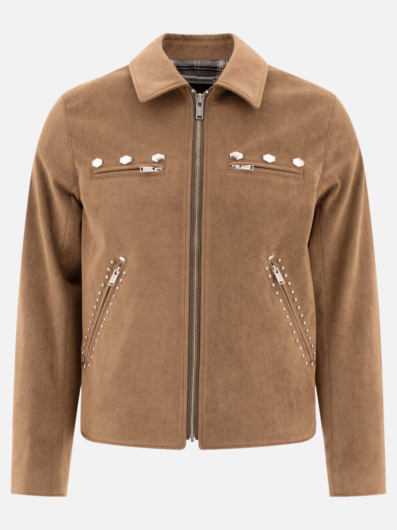 Faux leather jacket with studs