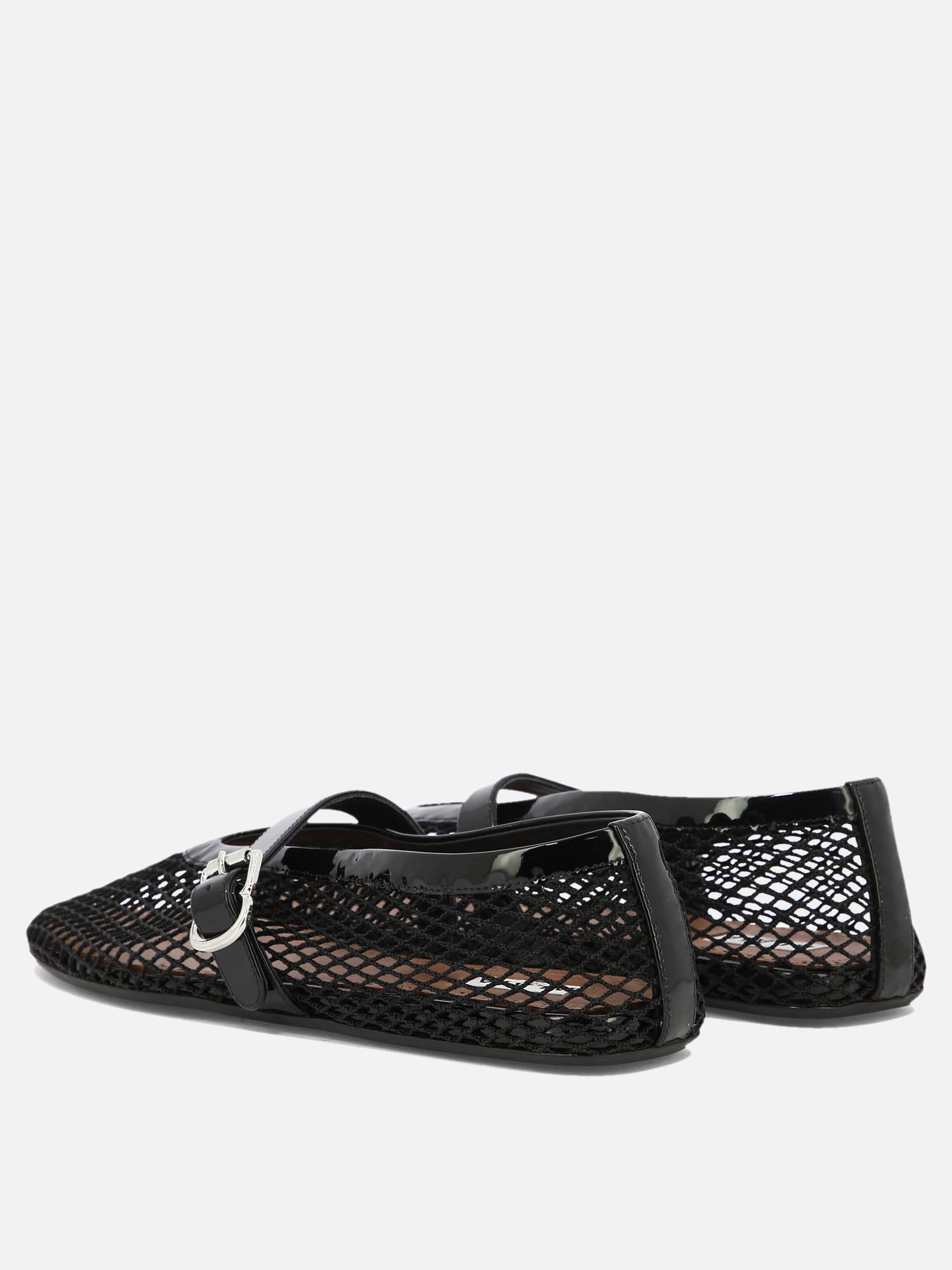 Mary Jane ballet flats 90% polyamide 10% calf leather - 100% rubber  Black - Alaïa Women | PDP | VIETTI Online Store | Zoom-Modal_4
