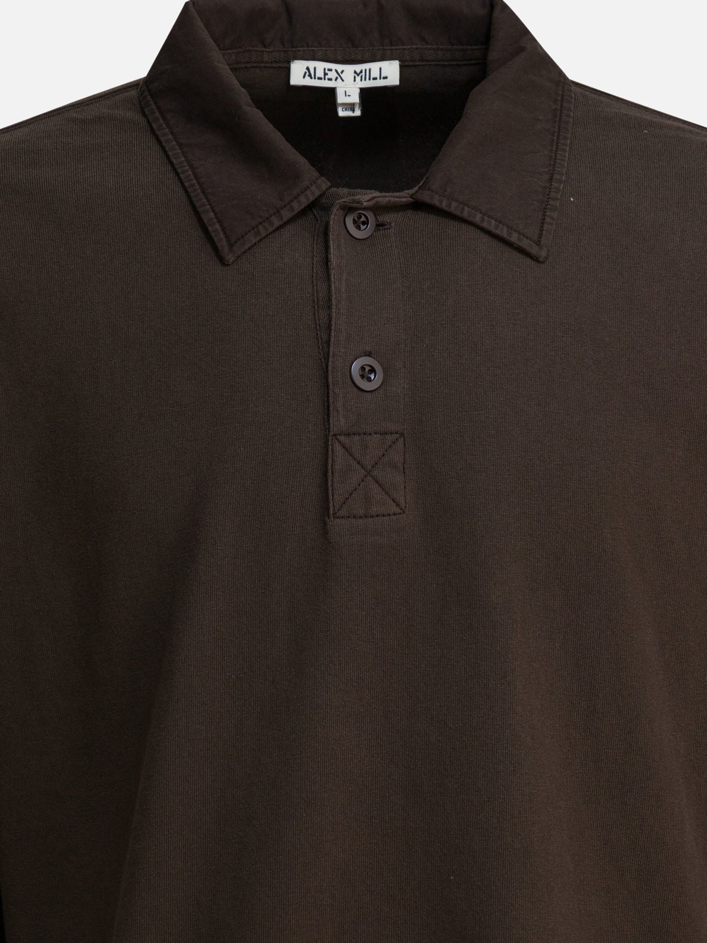 Polo shirts with buttons Solid colour  Brown - Alex Mill Men | PDP | VIETTI Online Store | Zoom-Modal_3
