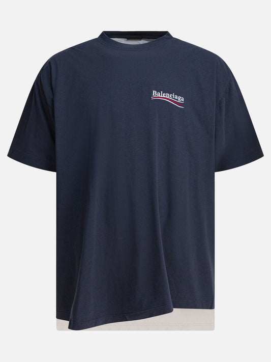 T-shirt girocollo Logo  Blu - Balenciaga Uomo | PDP | VIETTI Online Store 
