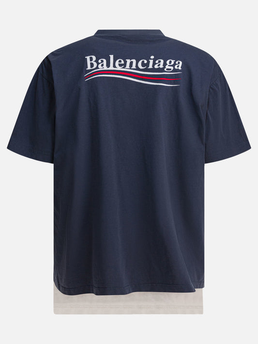 T-shirt girocollo Logo  Blu - Balenciaga Uomo | PDP | VIETTI Online Store | 2
