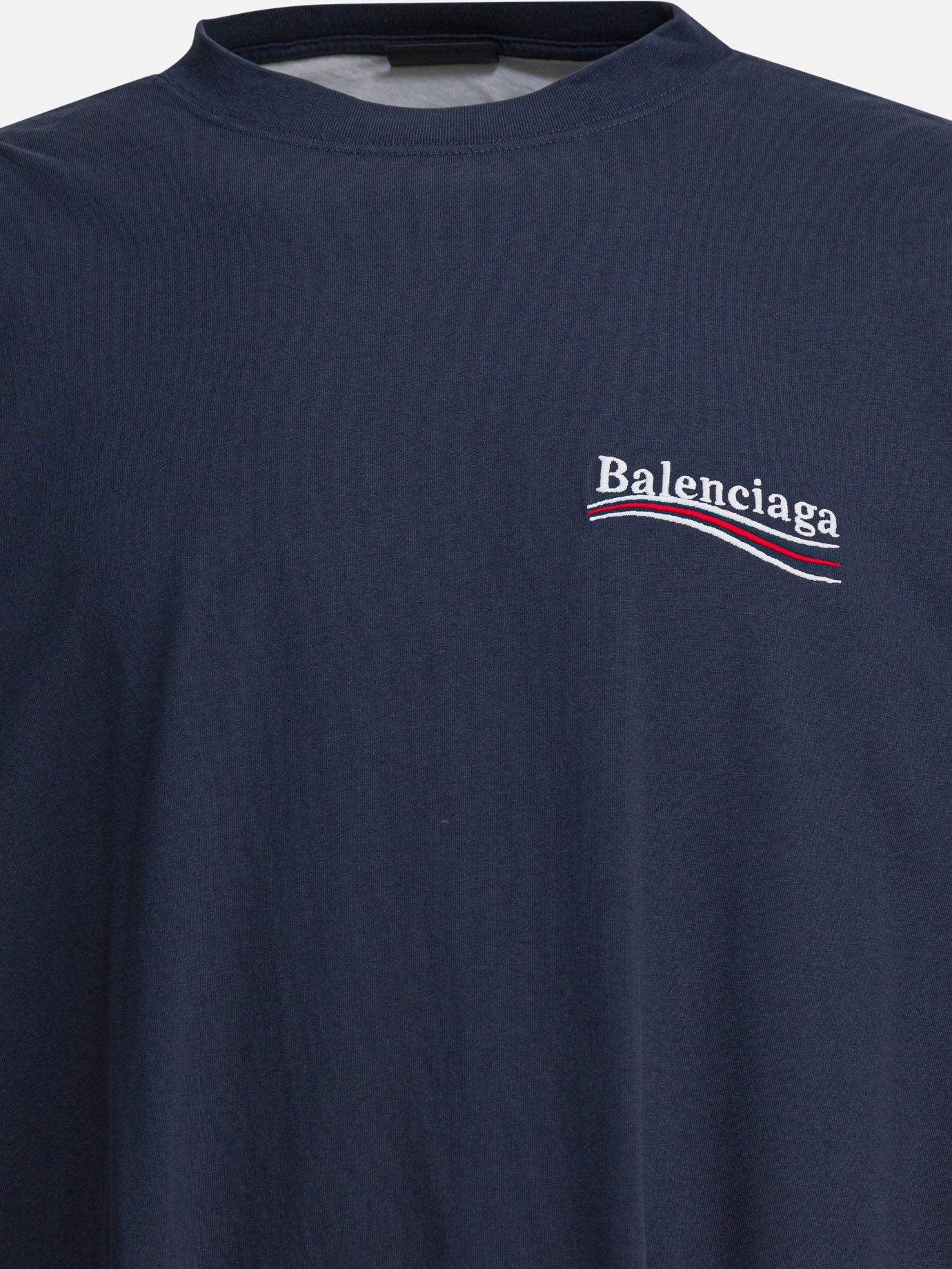 T-shirt girocollo Logo  Blu - Balenciaga Uomo | PDP | VIETTI Online Store | thumbnail_3