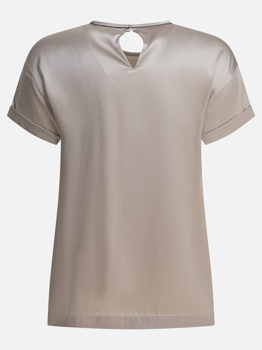 Crewneck t-shirts Solid colour  Silver - Brunello Cucinelli Women | PDP | VIETTI Online Store | 2
