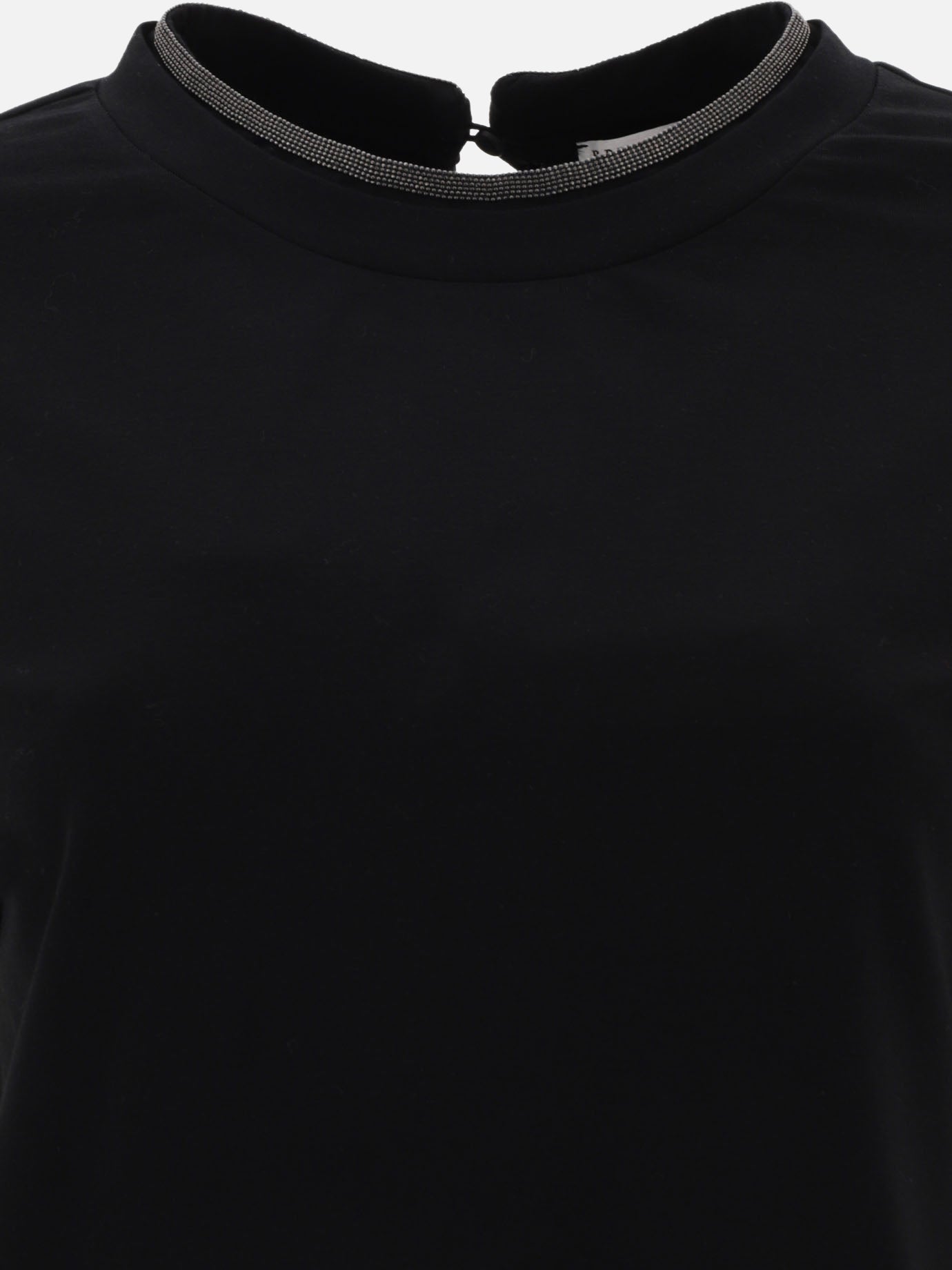 Crewneck t-shirts Solid colour  Black - Brunello Cucinelli Women | PDP | VIETTI Online Store | Zoom-Modal_3
