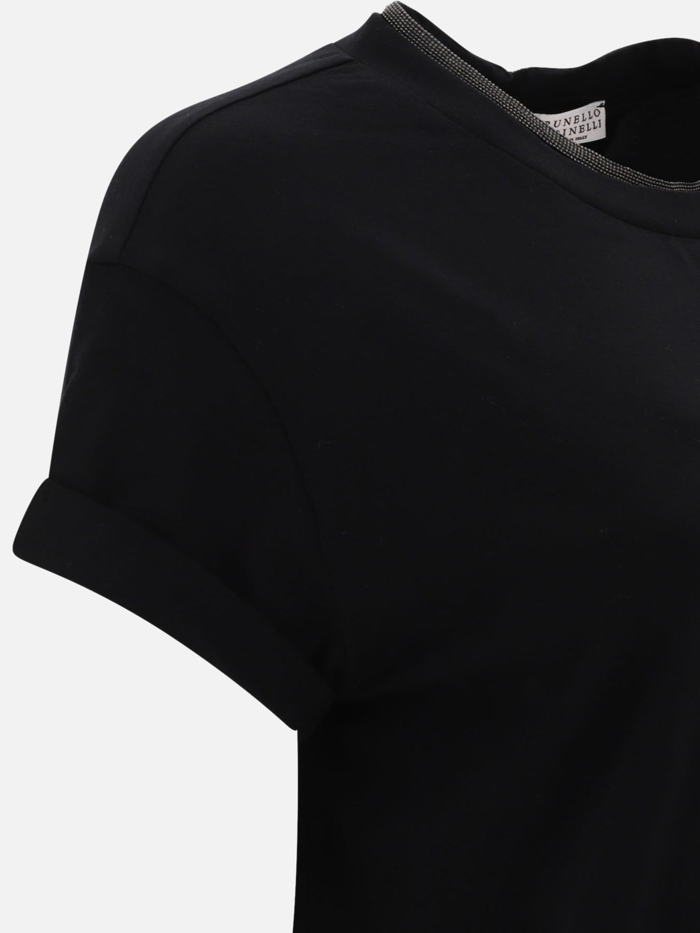 Crewneck t-shirts Solid colour  Black - Brunello Cucinelli Women | PDP | VIETTI Online Store | thumbnail_4
