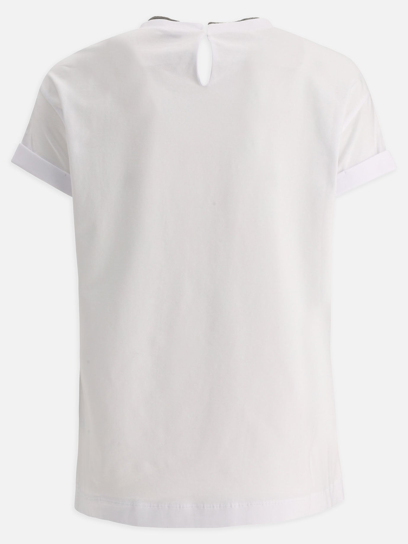Crewneck t-shirts Solid colour  White - Brunello Cucinelli Women | PDP | VIETTI Online Store | thumbnail_2
