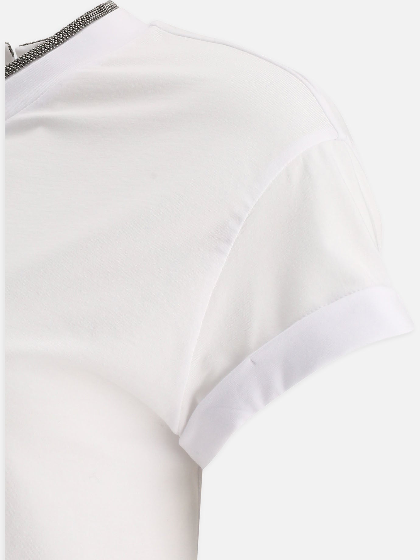 Crewneck t-shirts Solid colour  White - Brunello Cucinelli Women | PDP | VIETTI Online Store | thumbnail_4