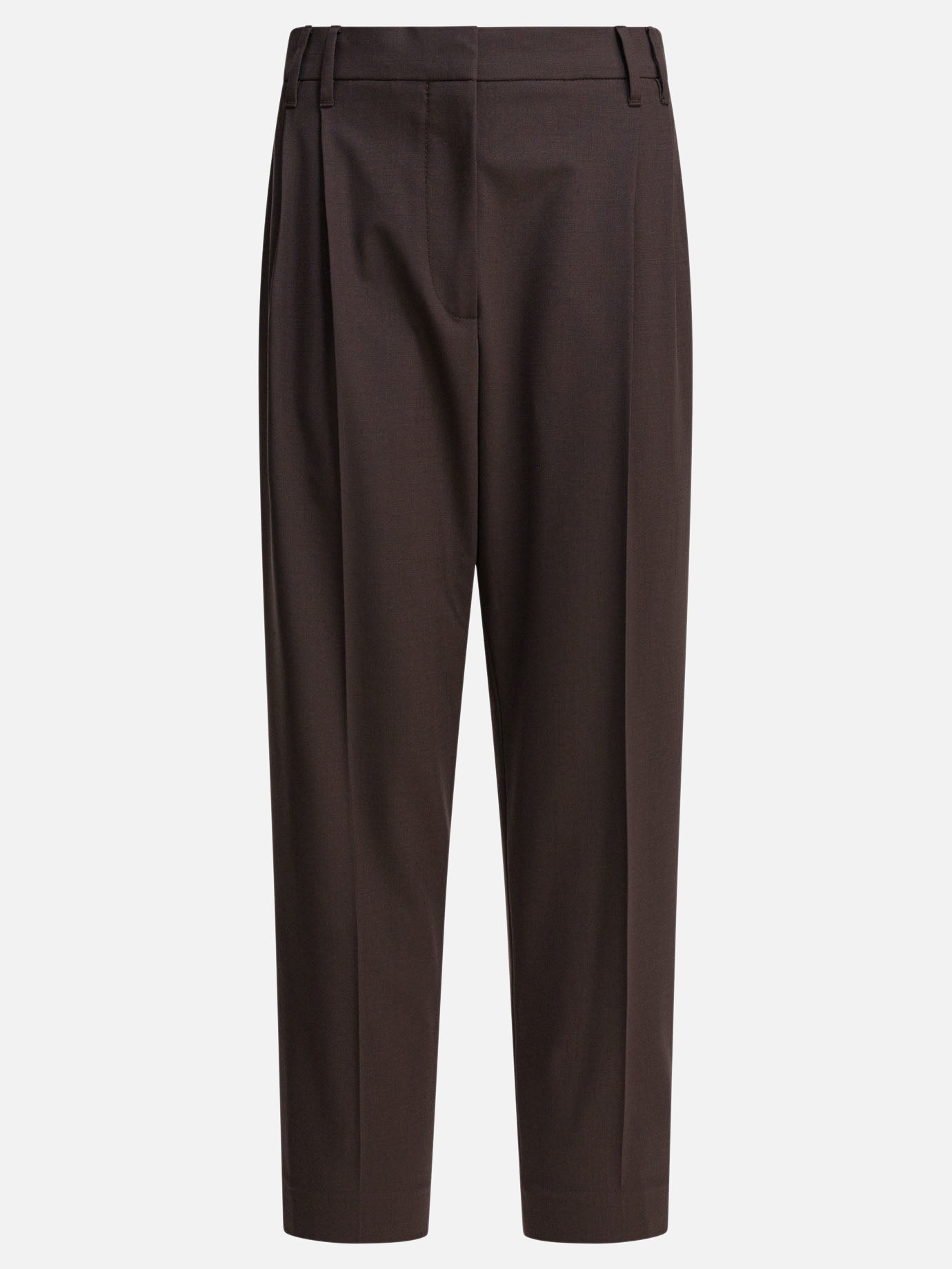 Pantaloni casual Solid colour  Marrone - Brunello Cucinelli Donna | PDP | VIETTI Online Store | Zoom-Modal
