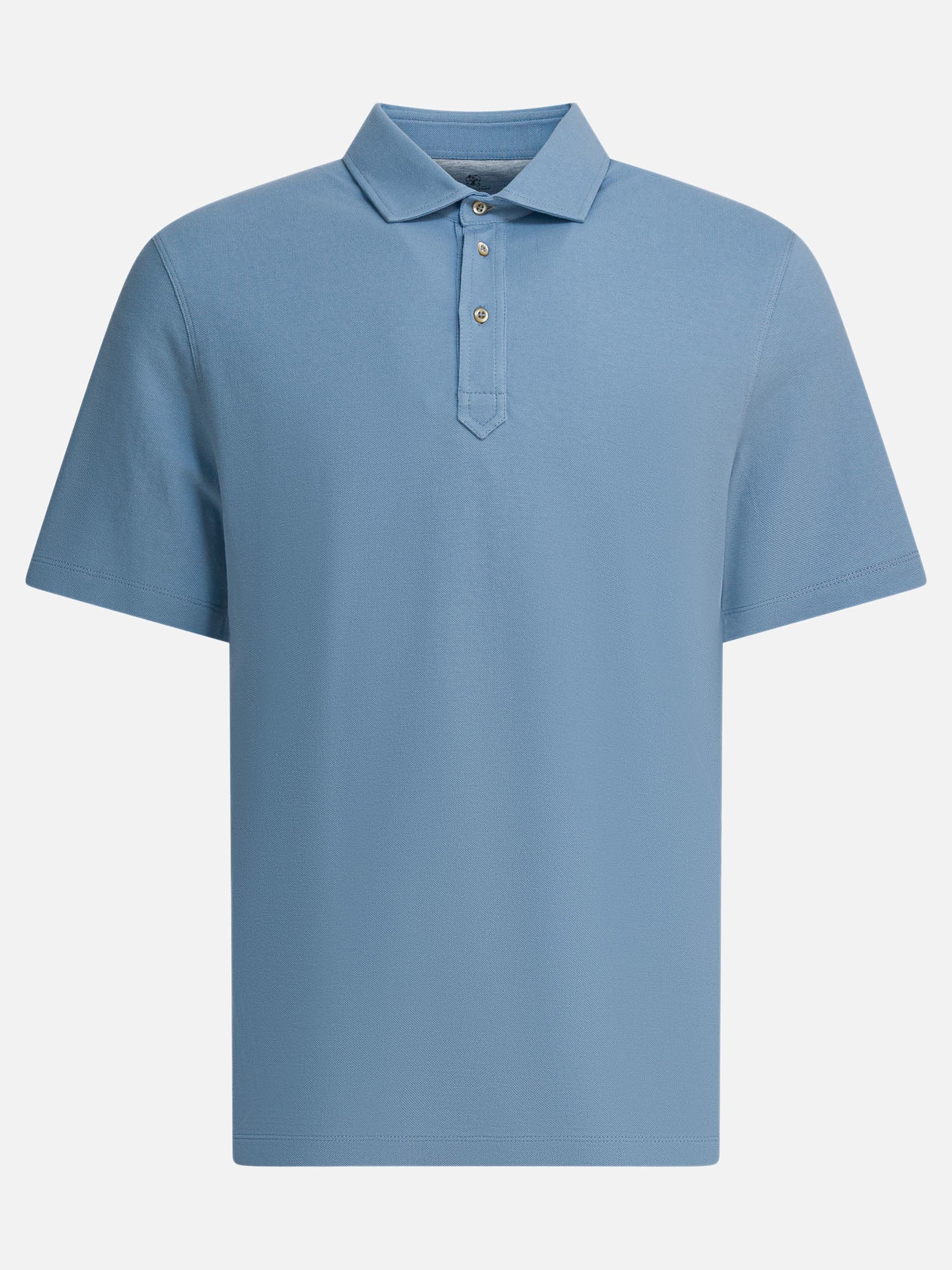 Polo shirts with buttons Solid colour  Light blue - Brunello Cucinelli Men | PDP | VIETTI Online Store | thumbnail