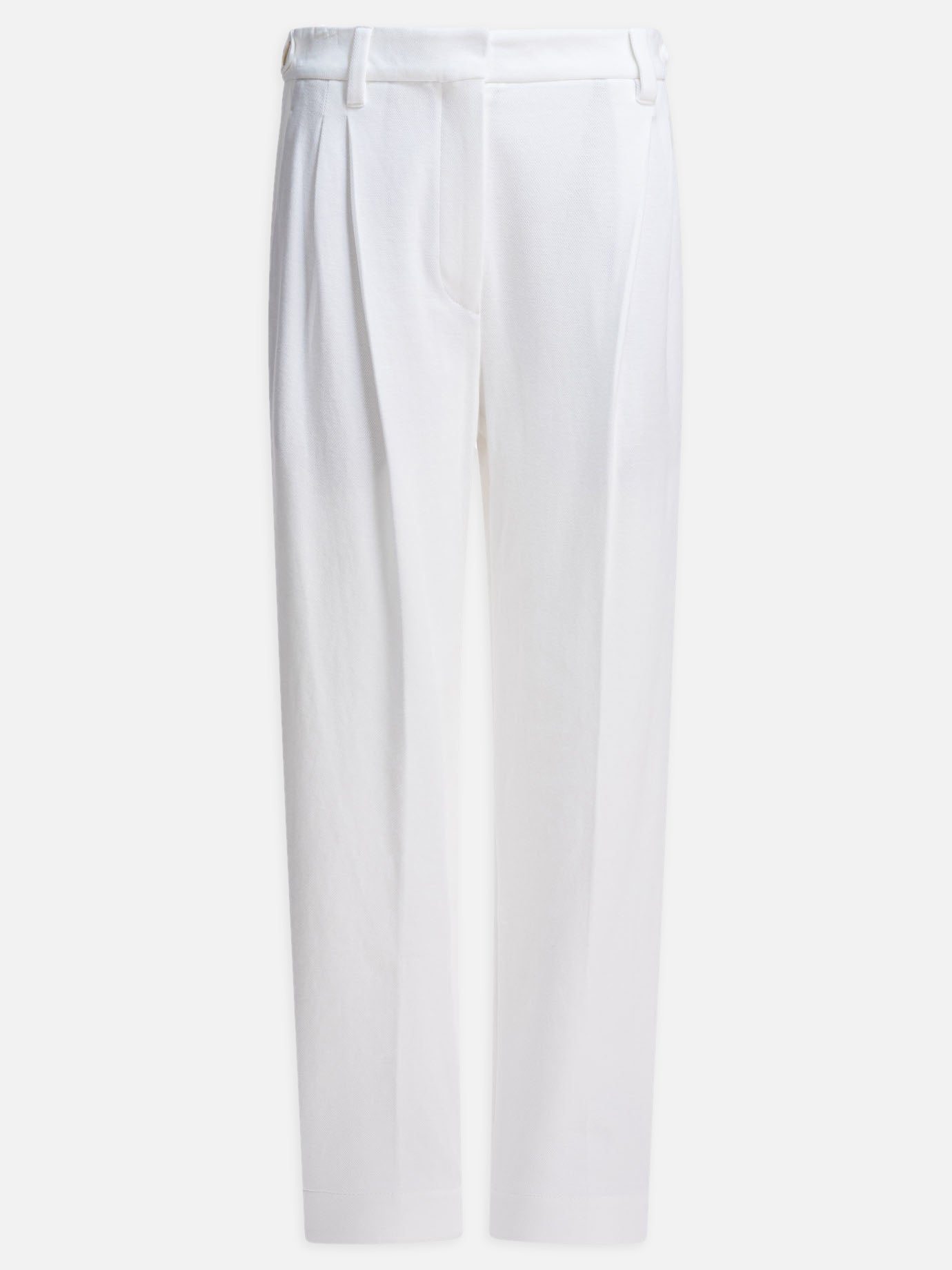 Tailored trousers Solid colour  White - Brunello Cucinelli Women | PDP | VIETTI Online Store | thumbnail