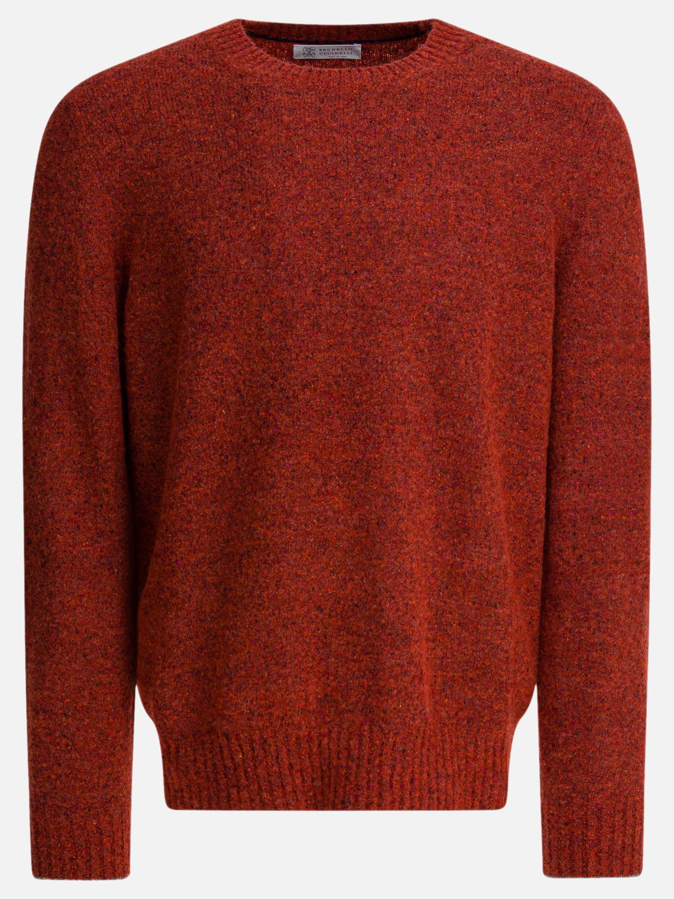 Crewneck sweaters Solid colour  Red - Brunello Cucinelli Men | PDP | VIETTI Online Store | Zoom-Modal
