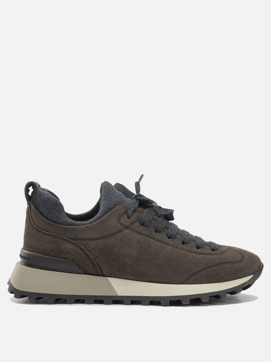 Sneaker basse 60% virgin wool 30% cashmere 10% silk  Nero - Brunello Cucinelli Donna | PDP | VIETTI Online Store 
