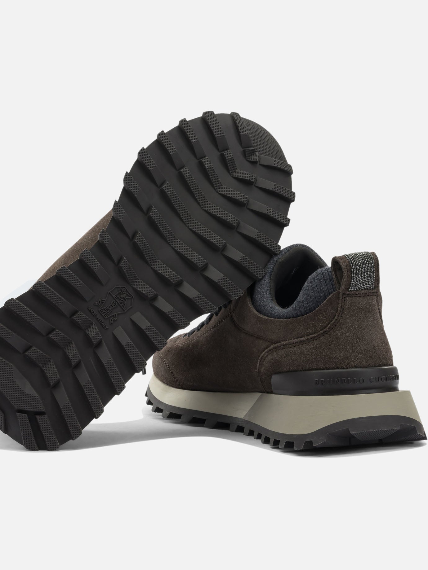 Sneaker basse 60% virgin wool 30% cashmere 10% silk  Nero - Brunello Cucinelli Donna | PDP | VIETTI Online Store | thumbnail_5