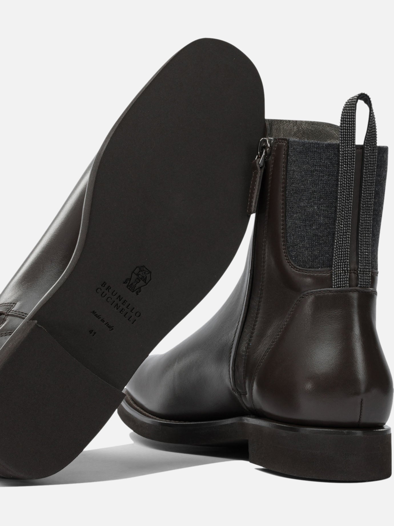 Stivaletti Chelsea 100% calf leather - 100% calf leather  Marrone - Brunello Cucinelli Donna | PDP | VIETTI Online Store | thumbnail_5
