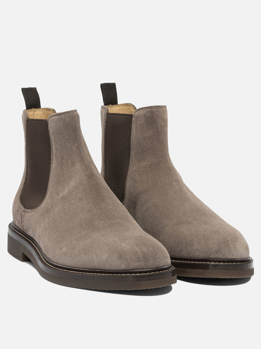 Stivaletti Chelsea 90% suede 10% elastane - 100% rubber  Grigio - Brunello Cucinelli Uomo | VIETTI Online Store | 2
