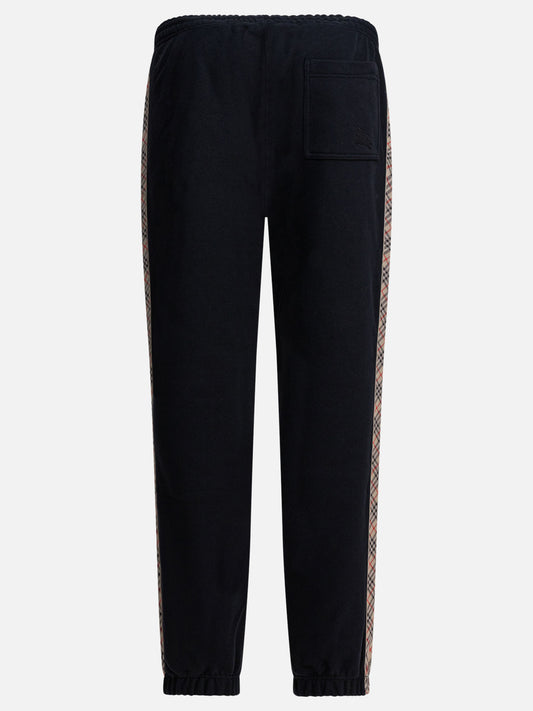 Burberry Pantaloni con finiture Check 10746763_S Black 2