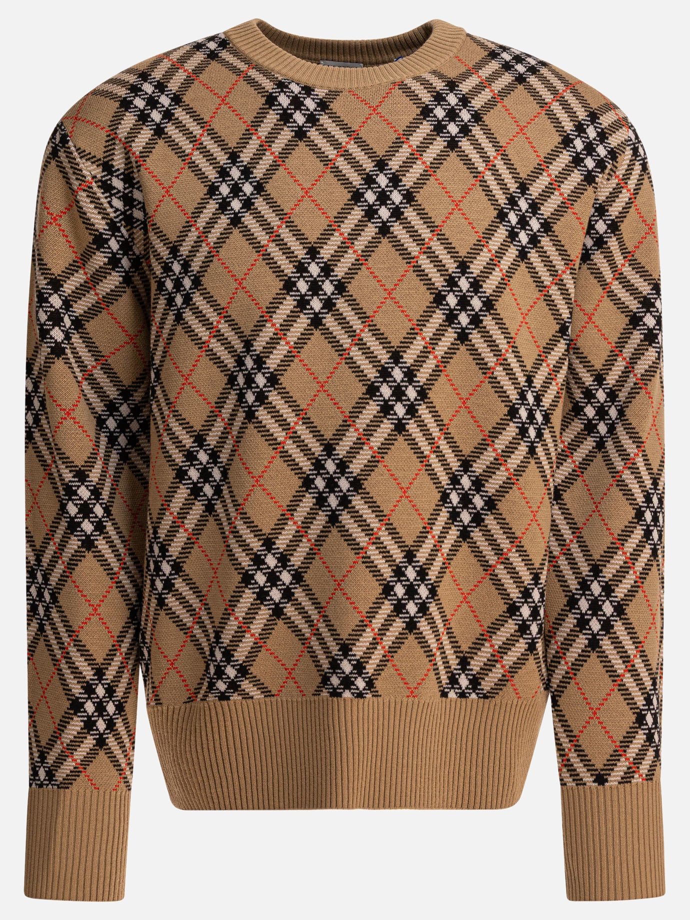 Crewneck sweaters Check  Beige - Burberry Men | PDP | VIETTI Online Store | thumbnail