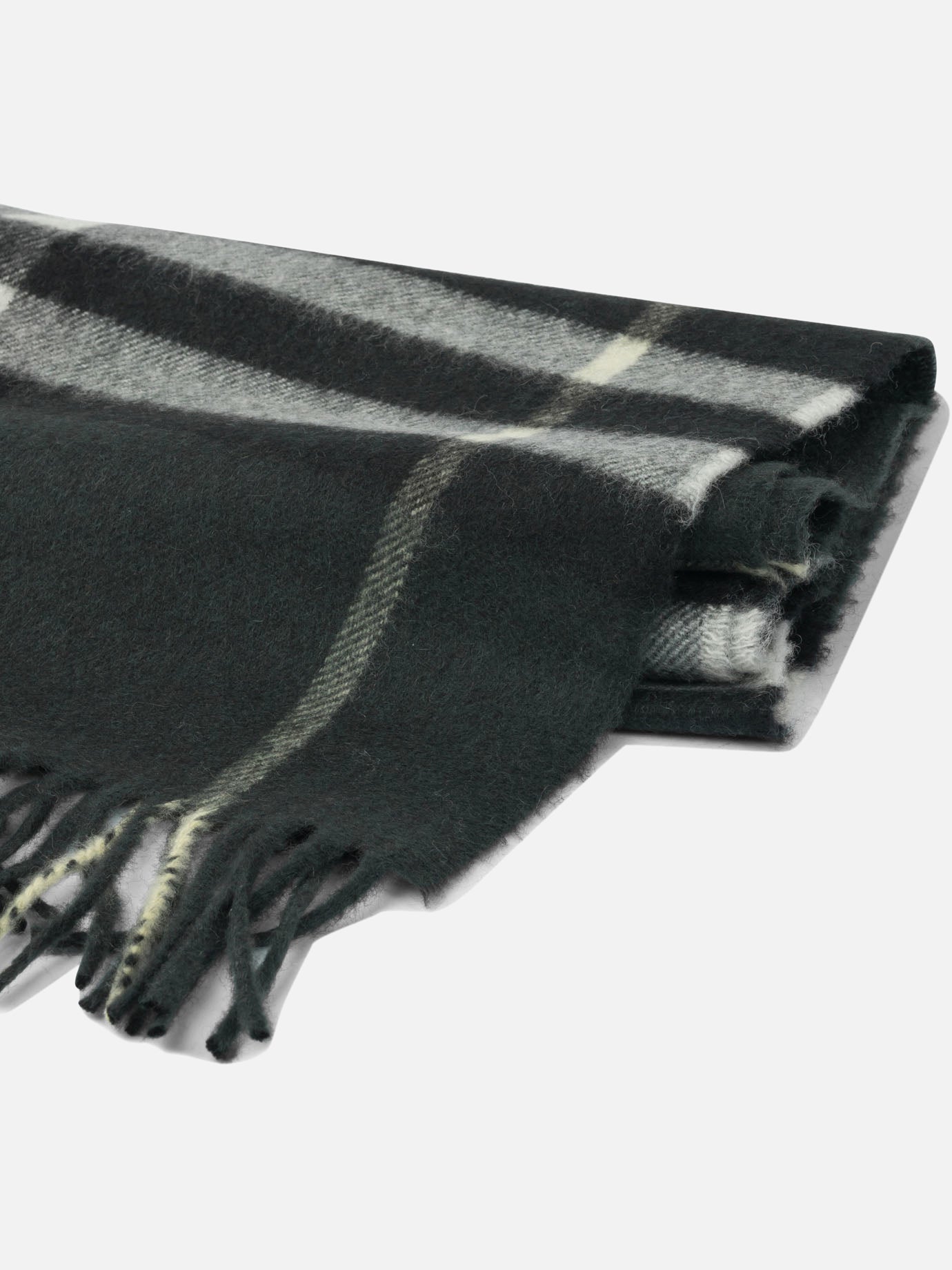 Sciarpe con frange 100% cashmere  Nero - Burberry Donna | PDP | VIETTI Online Store | thumbnail_2