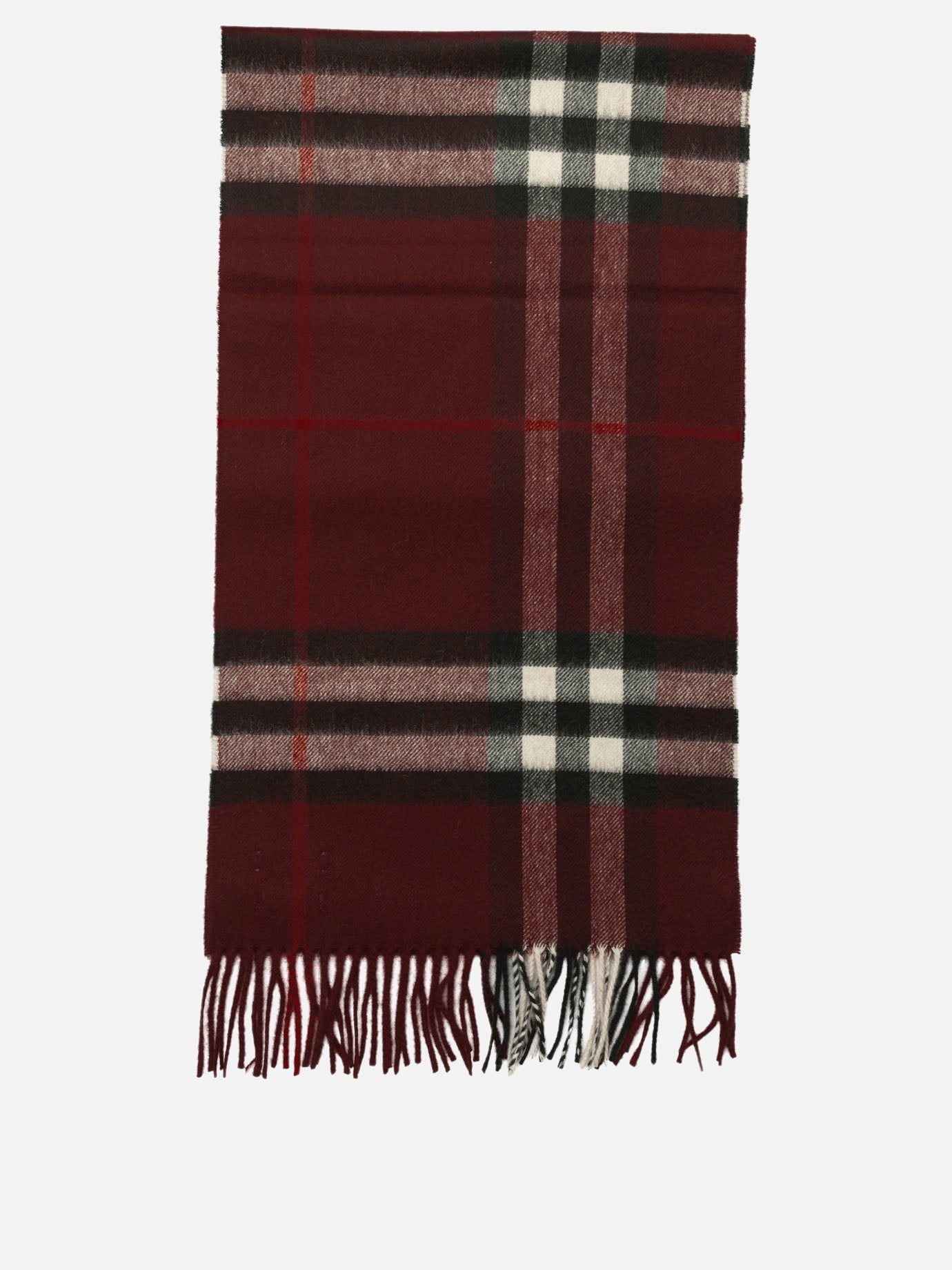 Sciarpe con frange 100%cashmere  Bordeaux - Burberry Uomo | PDP | VIETTI Online Store | Zoom-Modal
