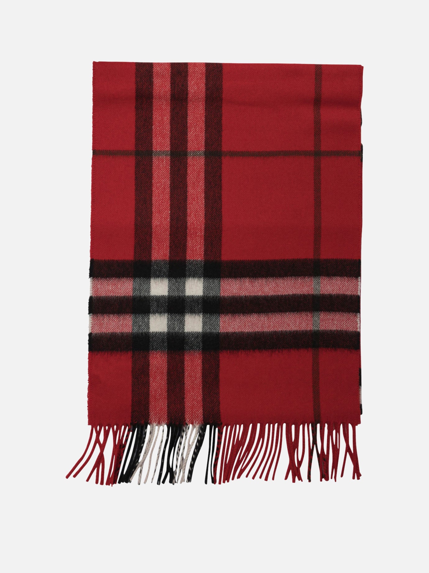 Sciarpe con frange 100% cashmere  Rosso - Burberry Uomo | PDP | VIETTI Online Store | thumbnail