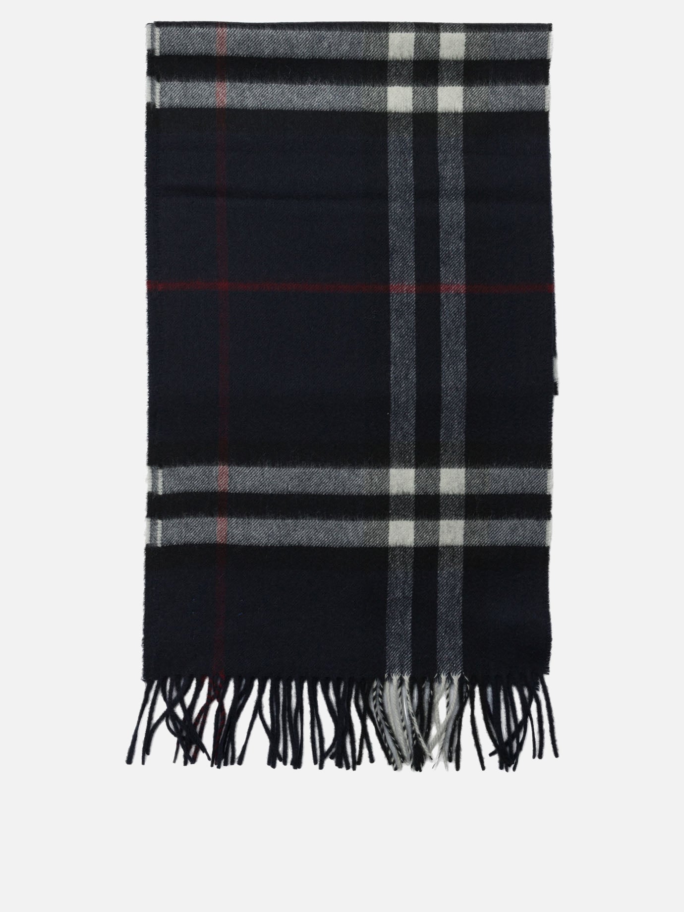 Sciarpe con frange 100%cashmere  Nero - Burberry Uomo | PDP | VIETTI Online Store | Zoom-Modal
