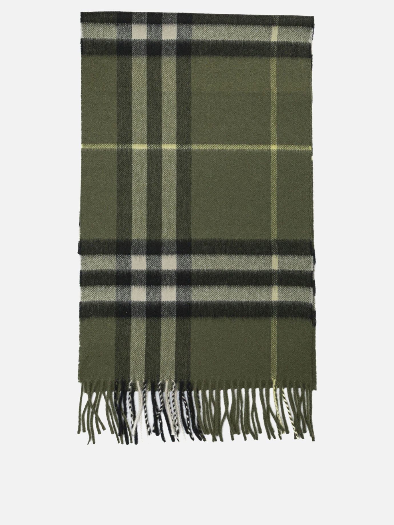 Sciarpe con frange 100% cashmere  Verde - Burberry Uomo | PDP | VIETTI Online Store | thumbnail