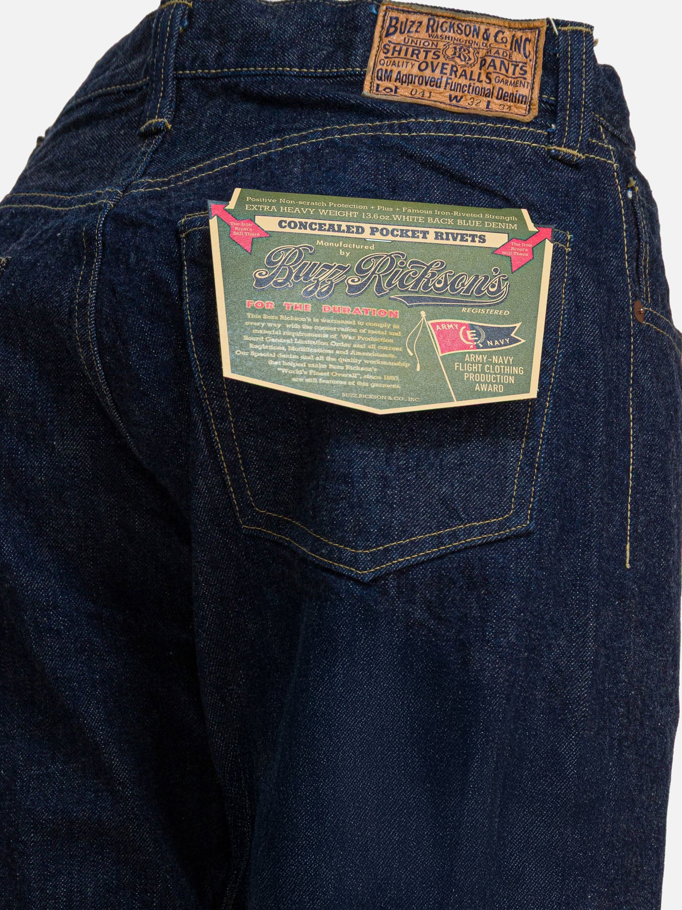 Straight-leg jeans Solid colour  Blue - Buzz Rickson's Men | PDP | VIETTI Online Store | thumbnail_4