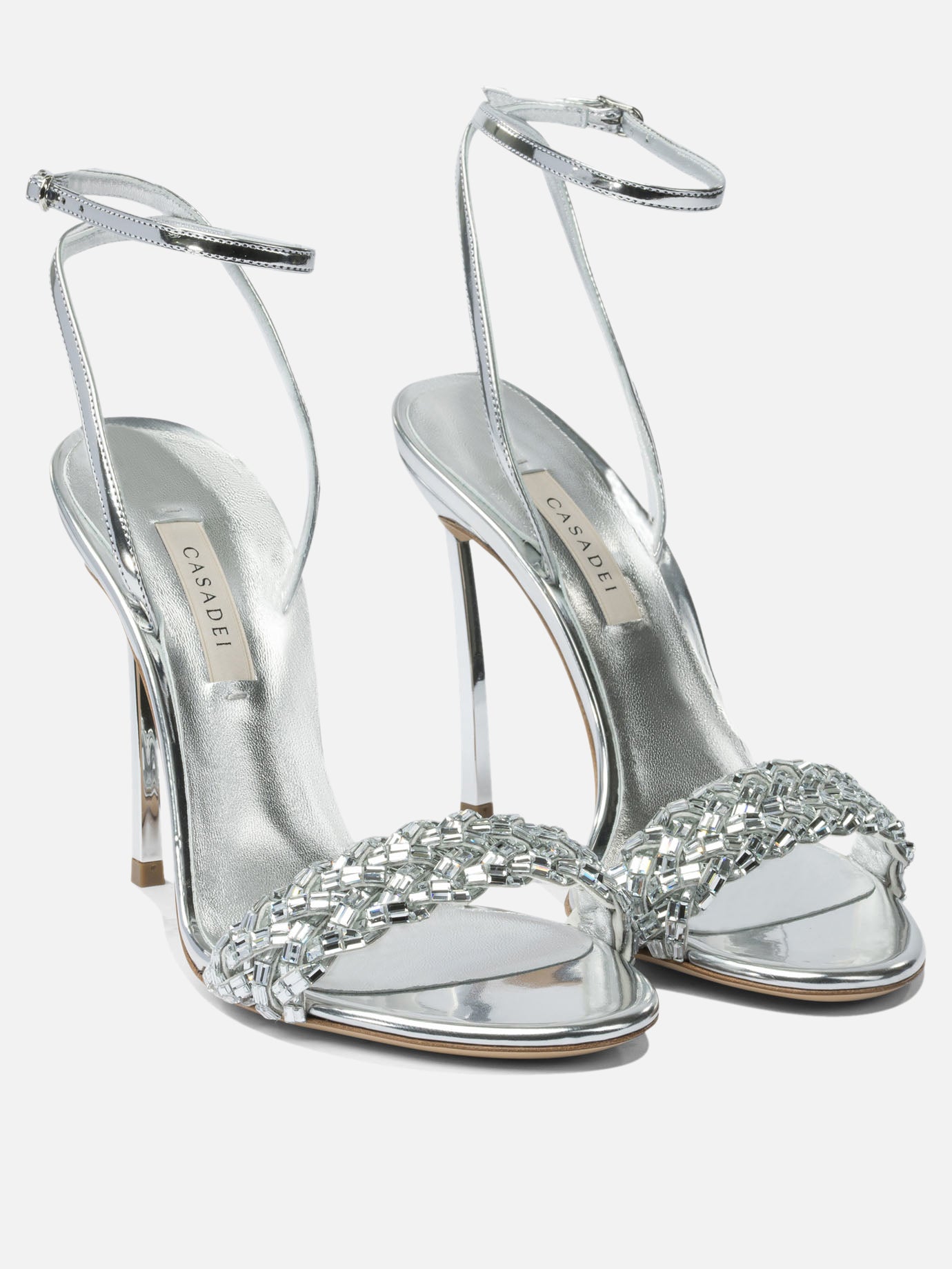 Sandali con tacco 100% leather - 100% leather  Argento - Casadei Donna | PDP | VIETTI Online Store | thumbnail_2