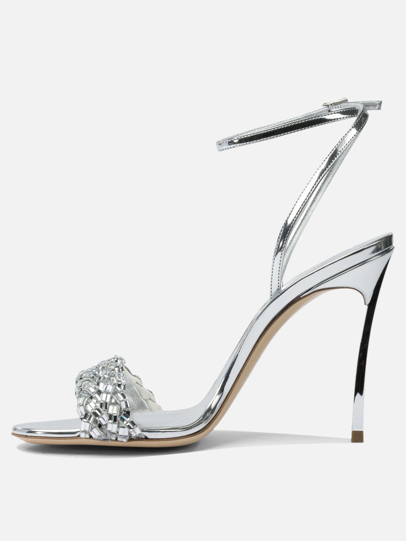 Sandali con tacco 100% leather - 100% leather  Argento - Casadei Donna | PDP | VIETTI Online Store | thumbnail_3