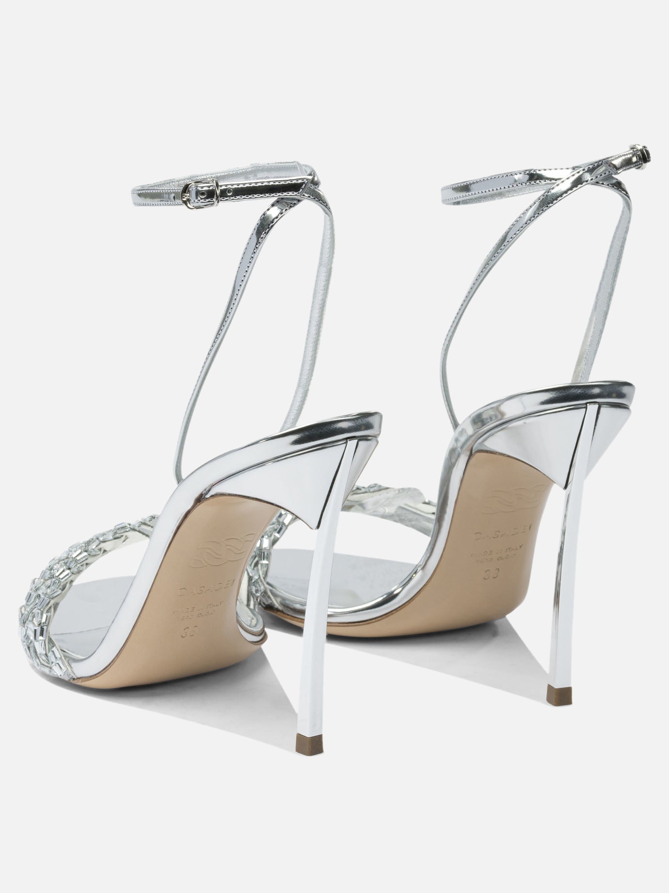 Sandali con tacco 100% leather - 100% leather  Argento - Casadei Donna | PDP | VIETTI Online Store | thumbnail_4
