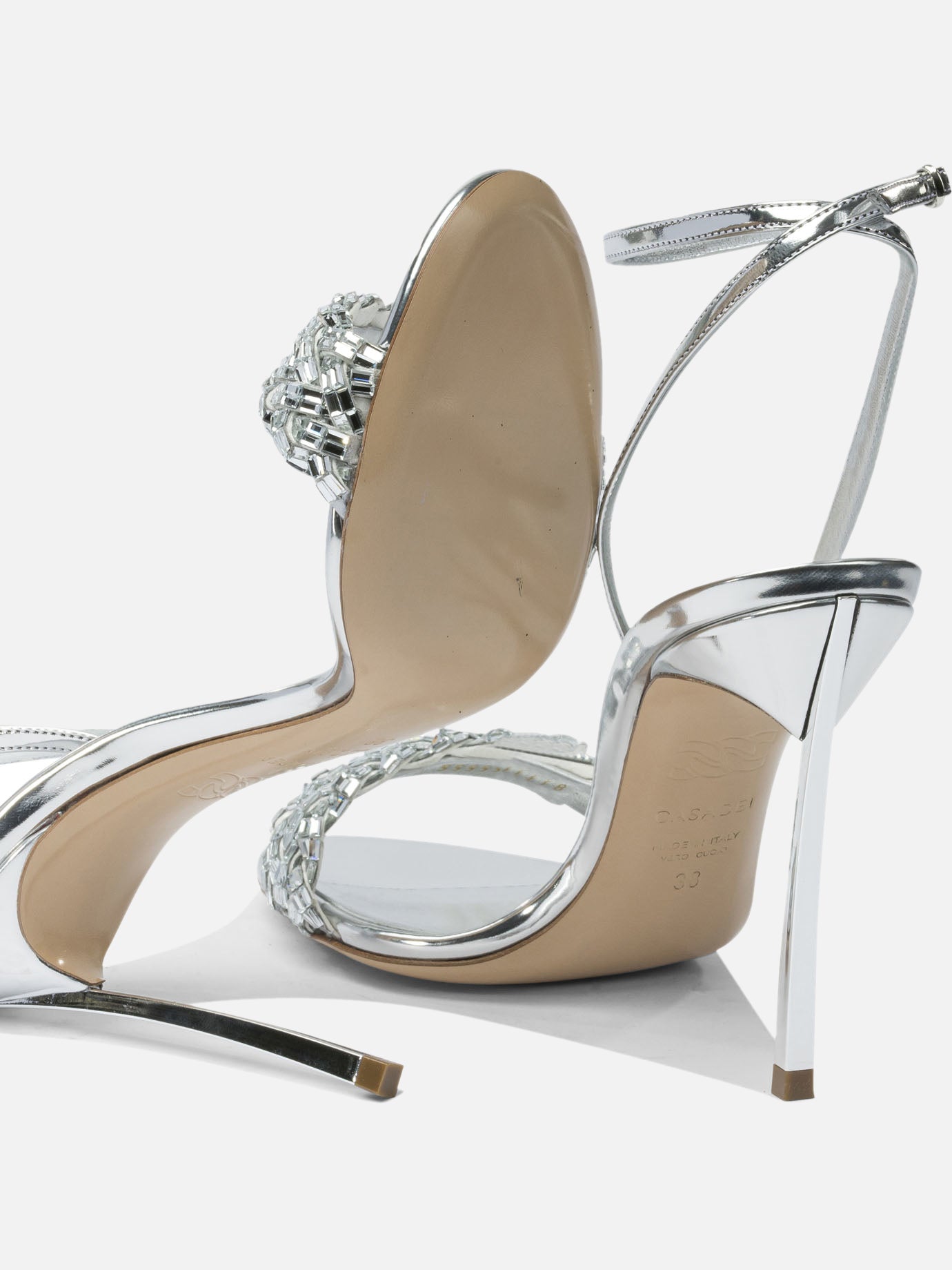 Sandali con tacco 100% leather - 100% leather  Argento - Casadei Donna | PDP | VIETTI Online Store | thumbnail_5