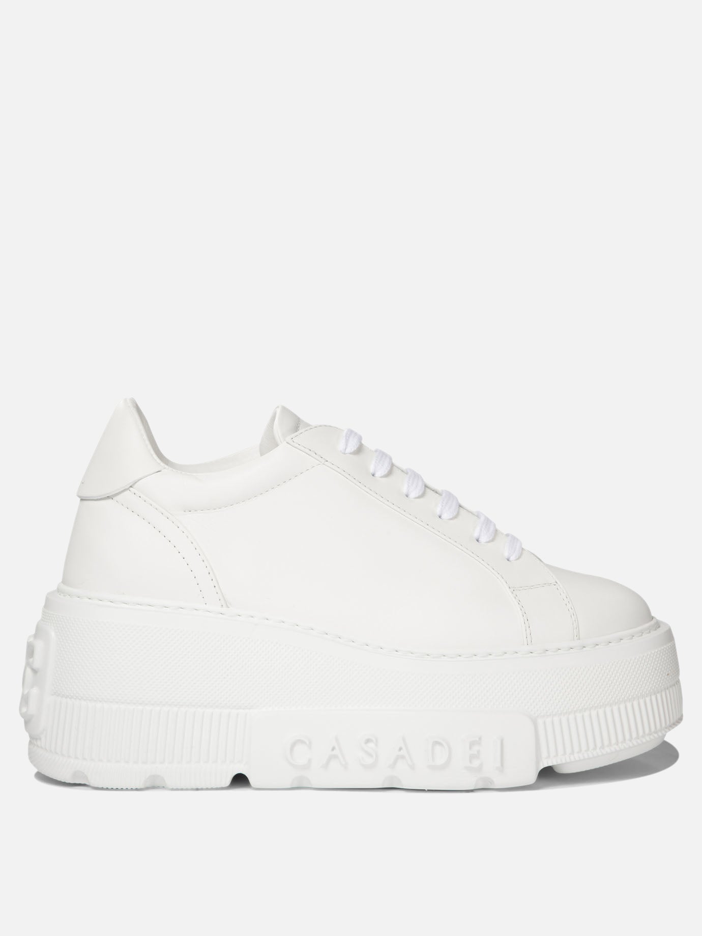 Low top sneakers 100% leather - 100% rubber  White - Casadei Women | PDP | VIETTI Online Store | thumbnail