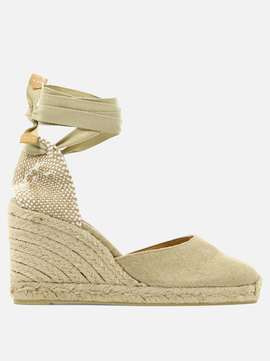 Espadrilles alte 100% cotton - 100% rubber  Beige - Castañer Donna | PDP | VIETTI Online Store 
