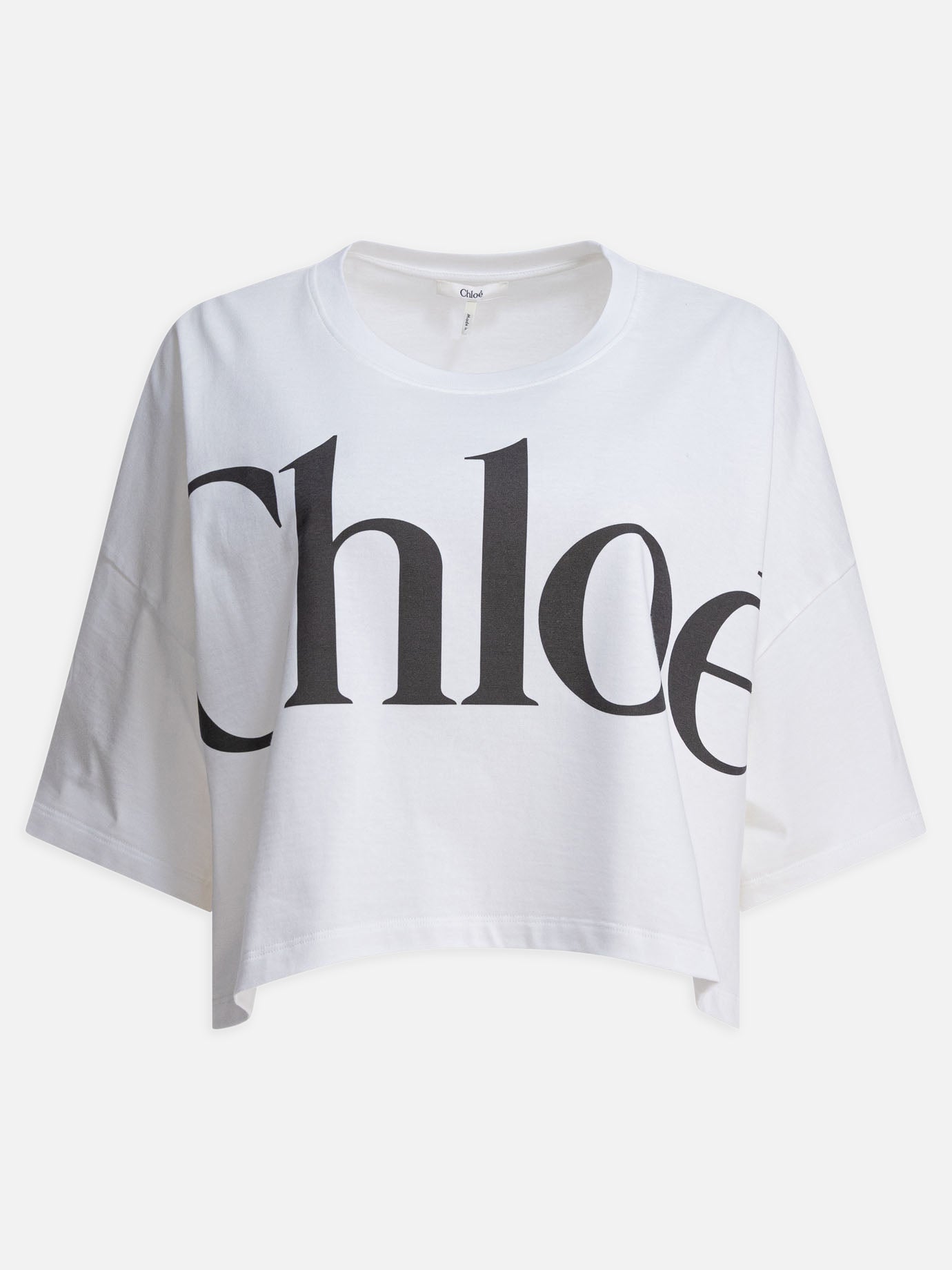 Chloé T-shirt boxy in jersey di cotone 10889585_S White thumbnail_1