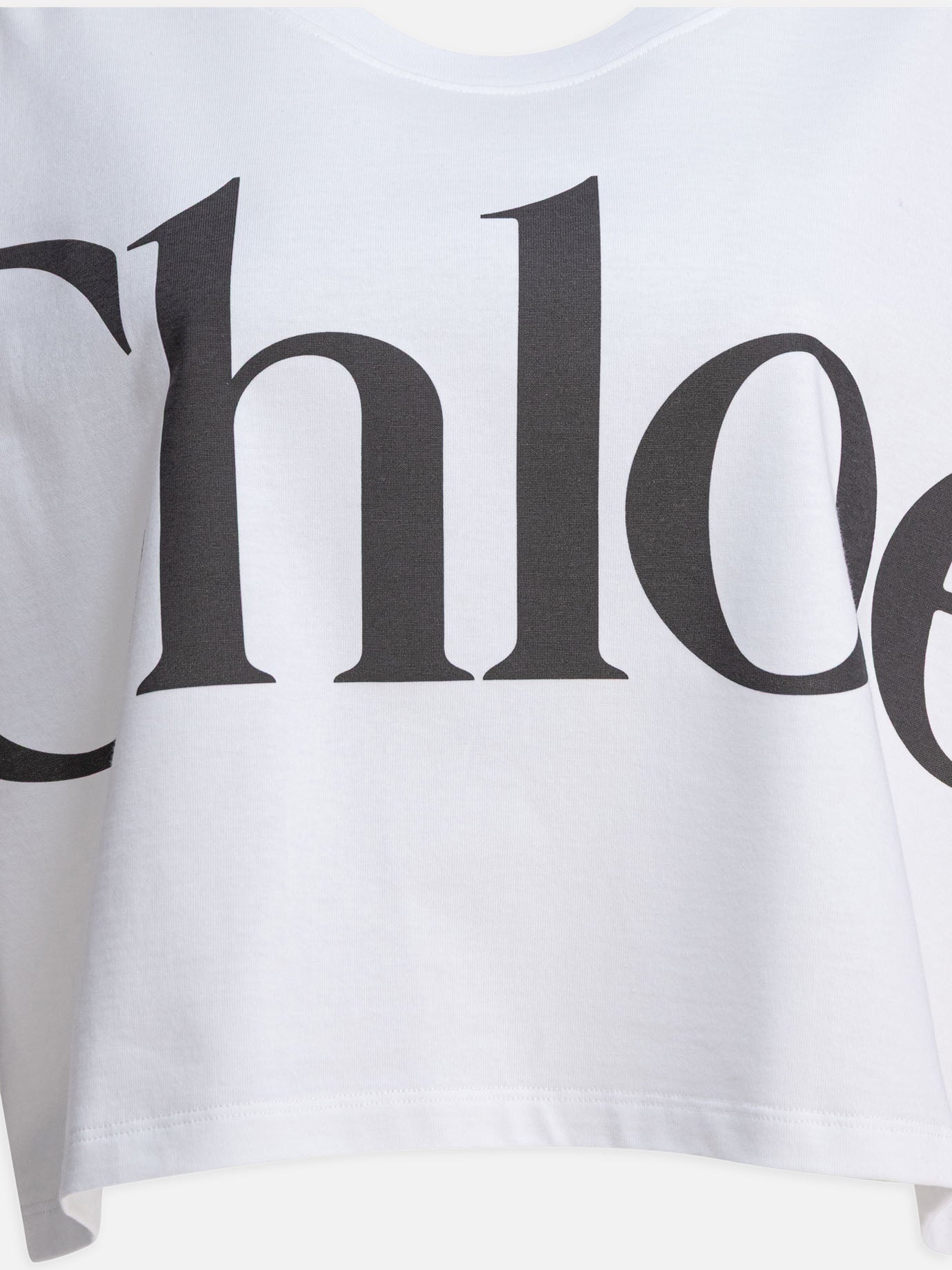 Chloé T-shirt boxy in jersey di cotone 10889585_S White thumbnail_3