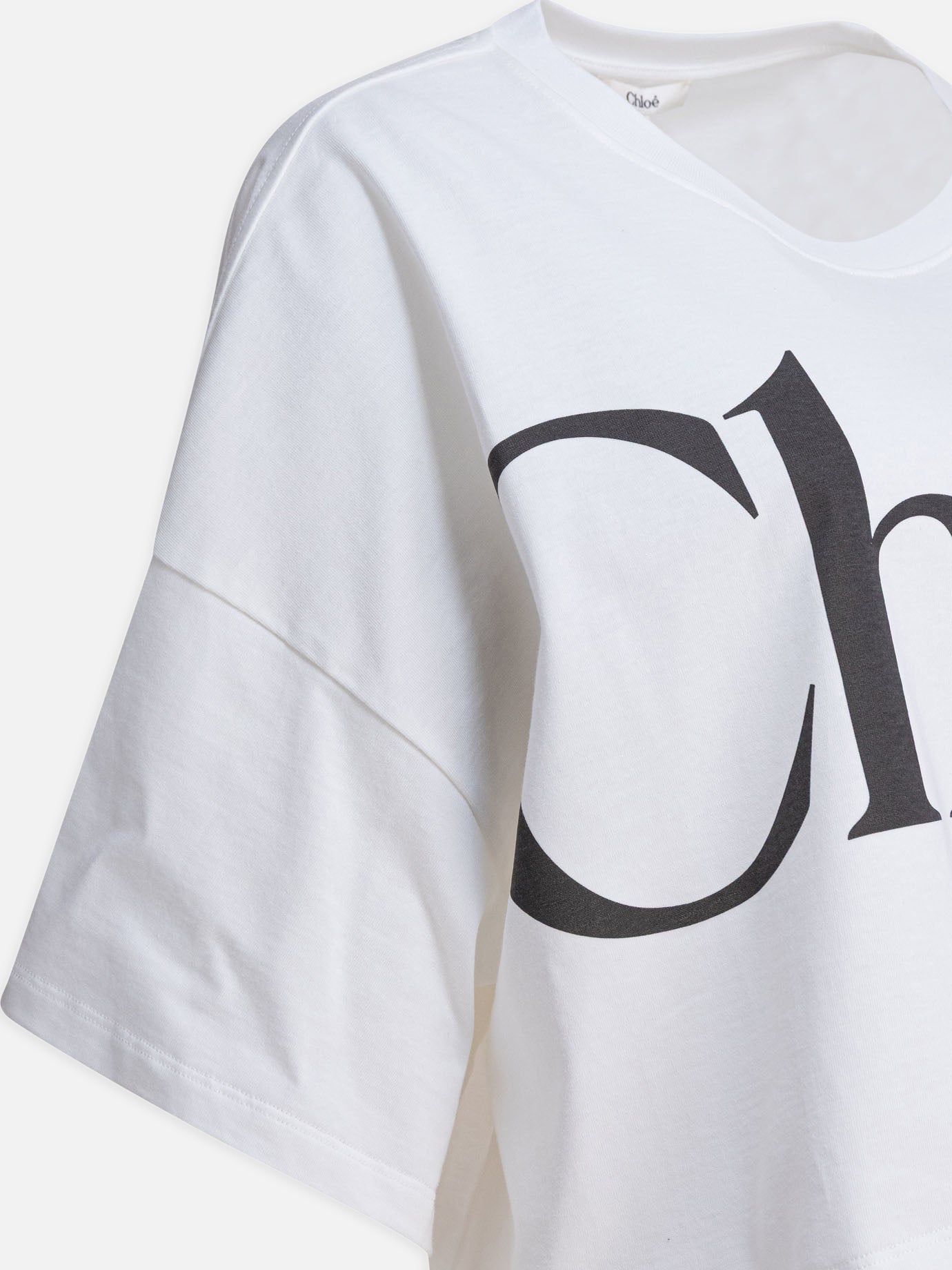 Chloé T-shirt boxy in jersey di cotone 10889585_S White thumbnail_4