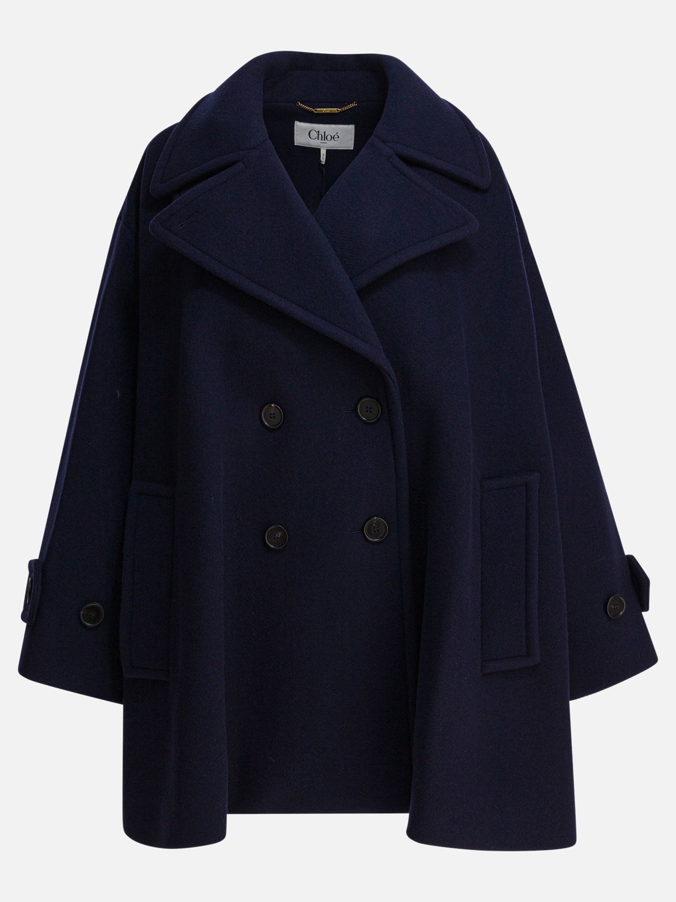 Chloé Cappotto doppiopetto in lana 14979977_36 Blue thumbnail_1