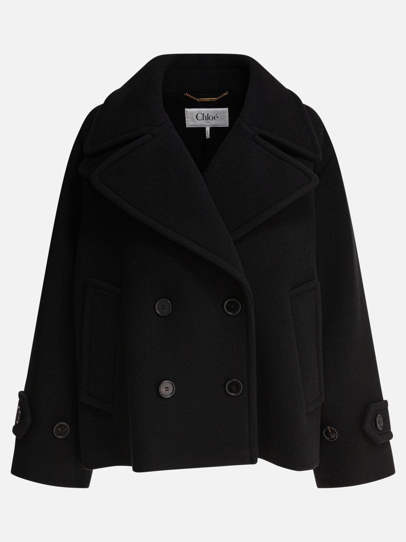 Chloé Cappotto corto in lana 11708354_36 Black thumbnail_1