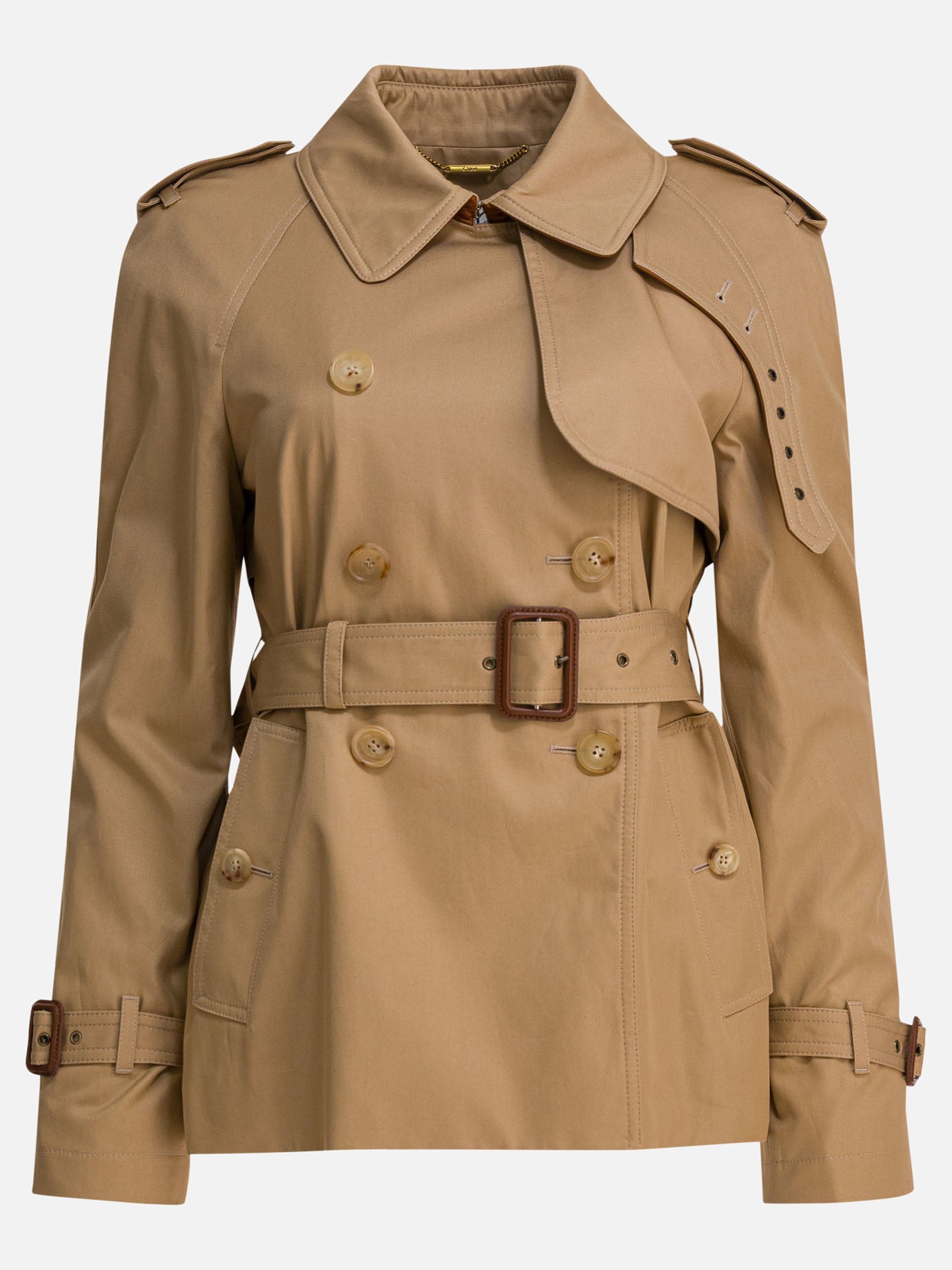 Impermeabili & Trench Solid colour  Beige - Chloé Donna | PDP | VIETTI Online Store | thumbnail
