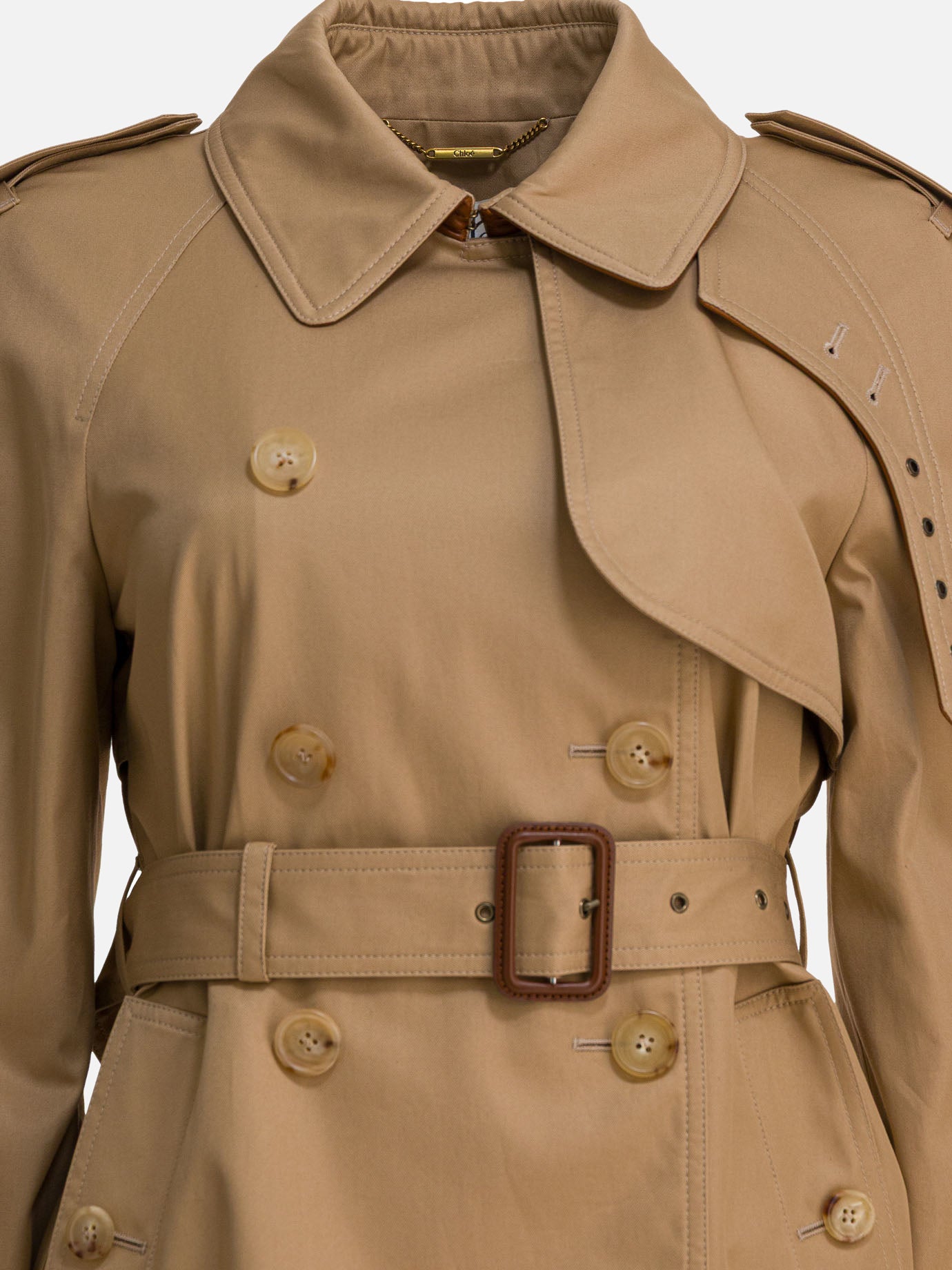 Impermeabili & Trench Solid colour  Beige - Chloé Donna | PDP | VIETTI Online Store | thumbnail_3