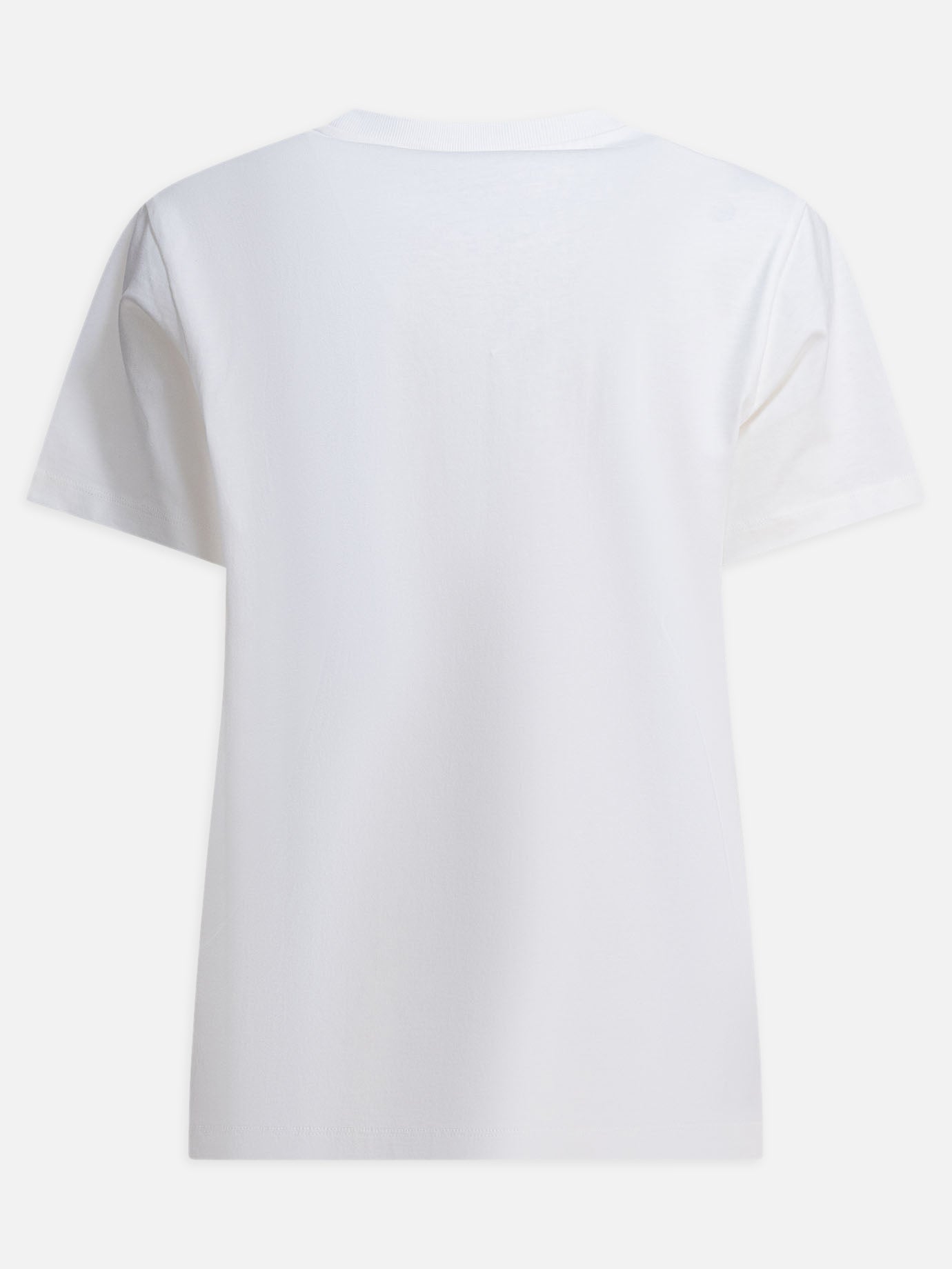 Ganni T-shirt with print and logo Beige