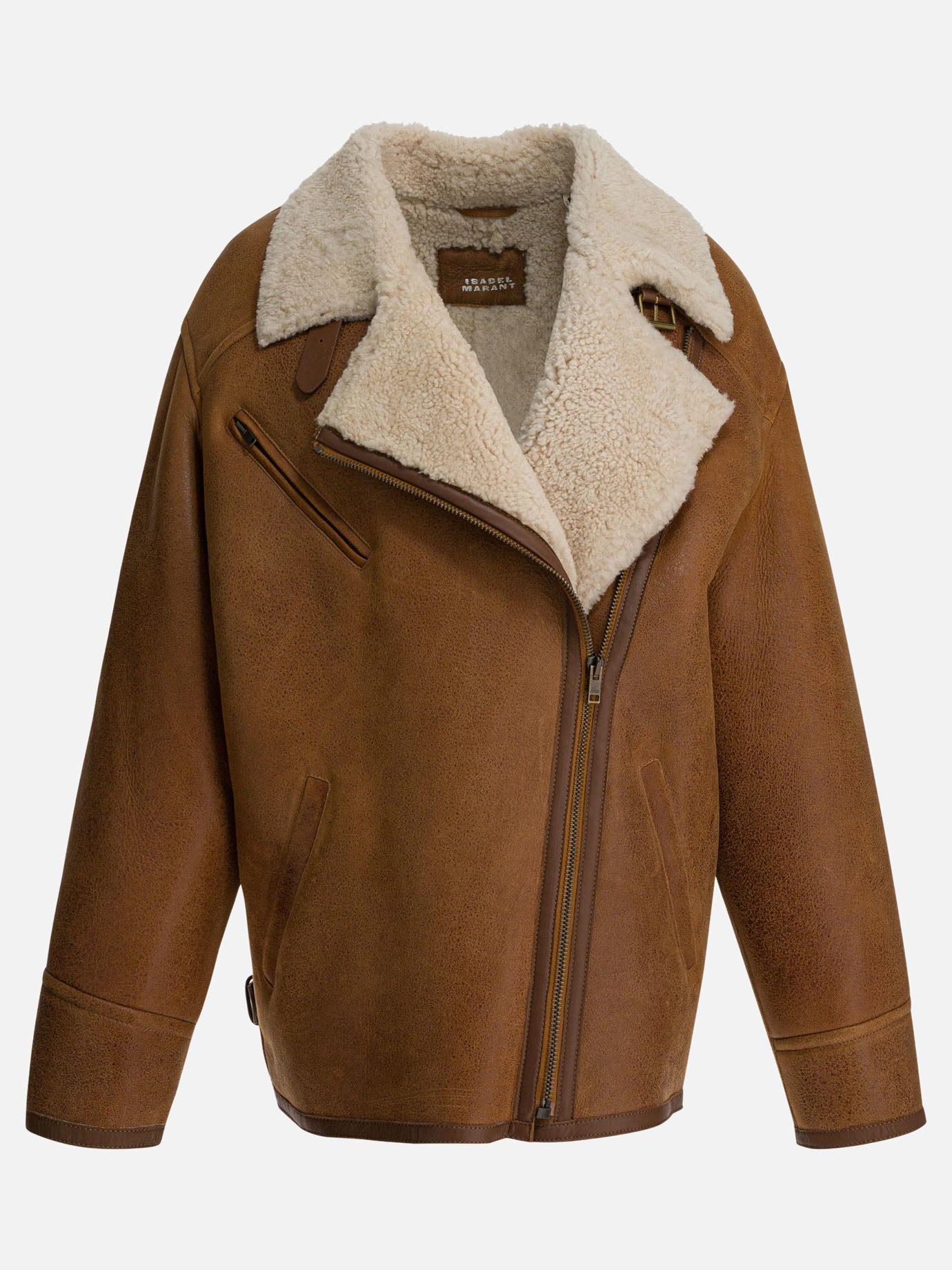 Shearling jackets Solid colour  Brown - Isabel Marant Women | PDP | VIETTI Online Store | thumbnail